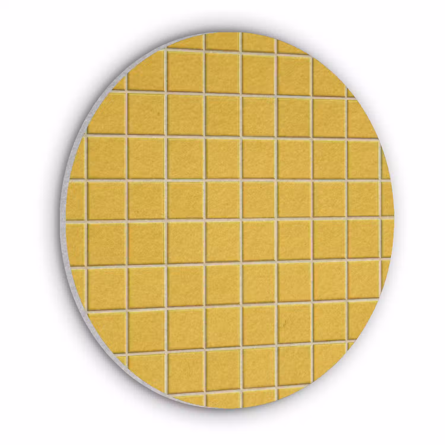 Patroon - Tegel - Okergeel Akoestische PET Vilt - Rond klein 838 -3d