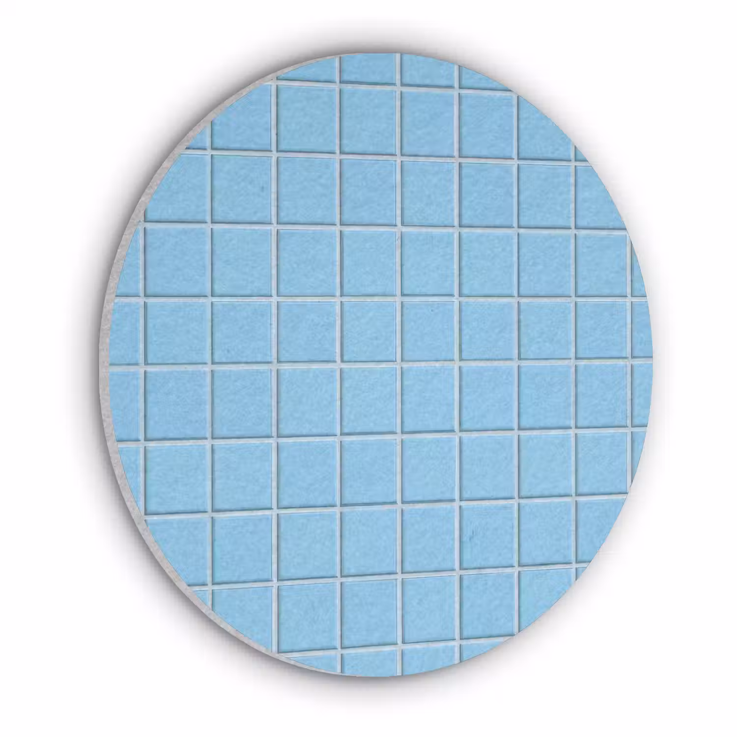 Patroon - Tegel - Pastel - Blauw Akoestische PET Vilt - Rond klein 838 -3d