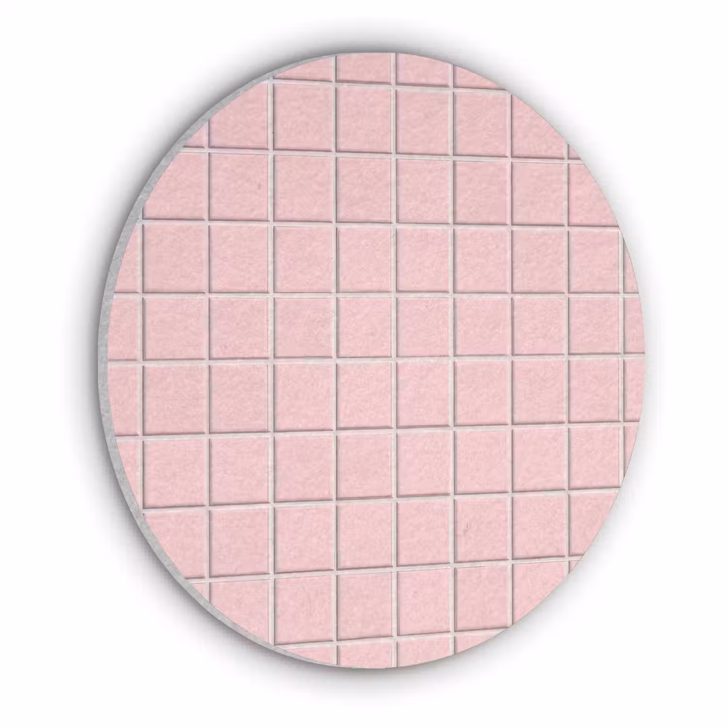 Patroon - Tegel - Pastelroze Akoestische PET Vilt - Rond klein 838 -3d