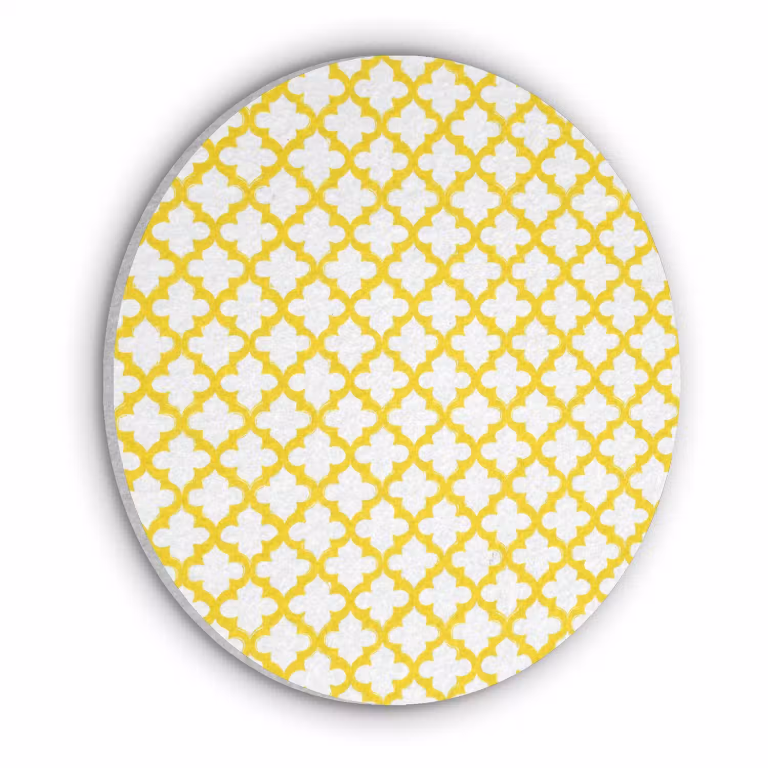 Patroon - Geometrisch - Klassiek - Geel Akoestische PET Vilt - Rond klein 838 -3d