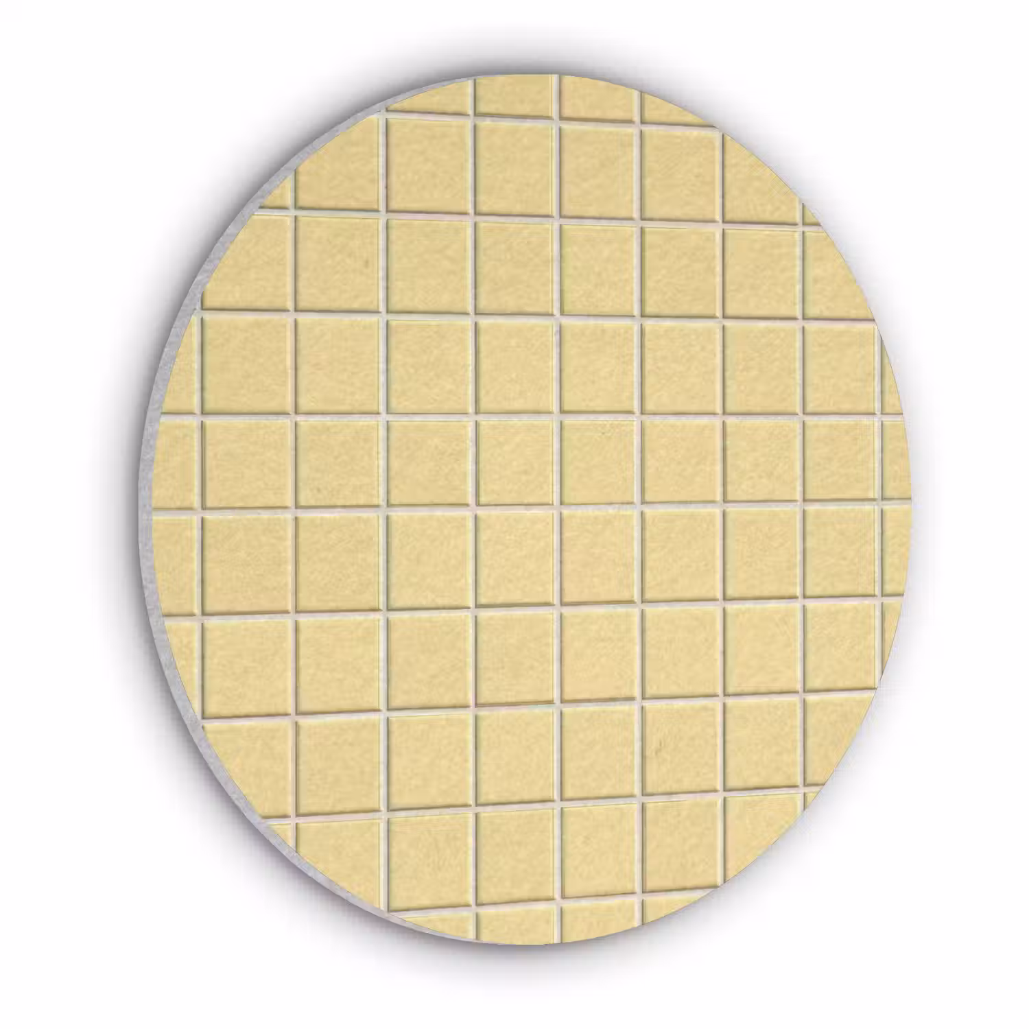 Patroon - Tegels - Geel Akoestische PET Vilt - Rond klein 838 -3d