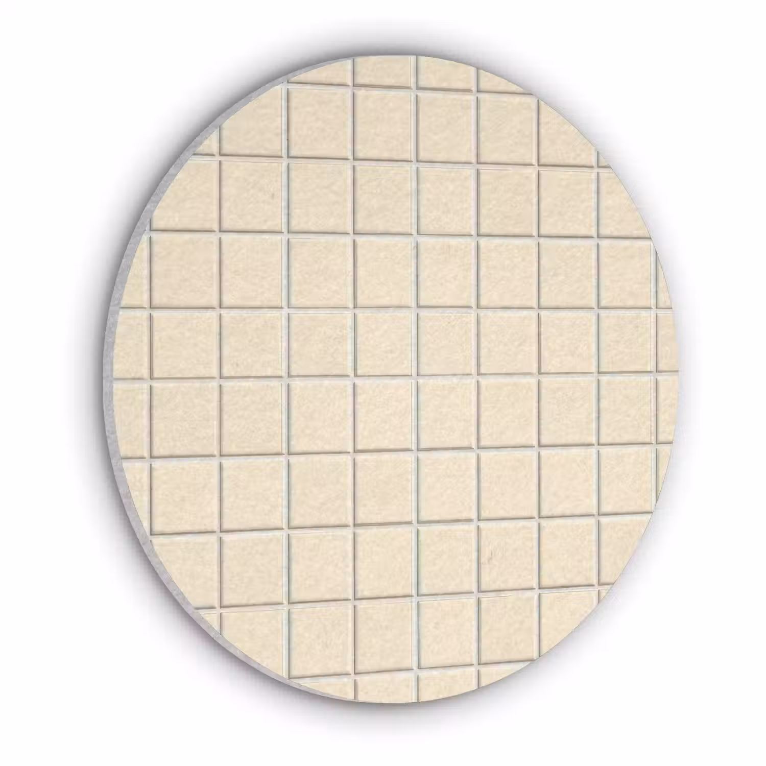 Patroon - Tegels - Gebroken - Wit Akoestische PET Vilt - Rond klein 838 -3d