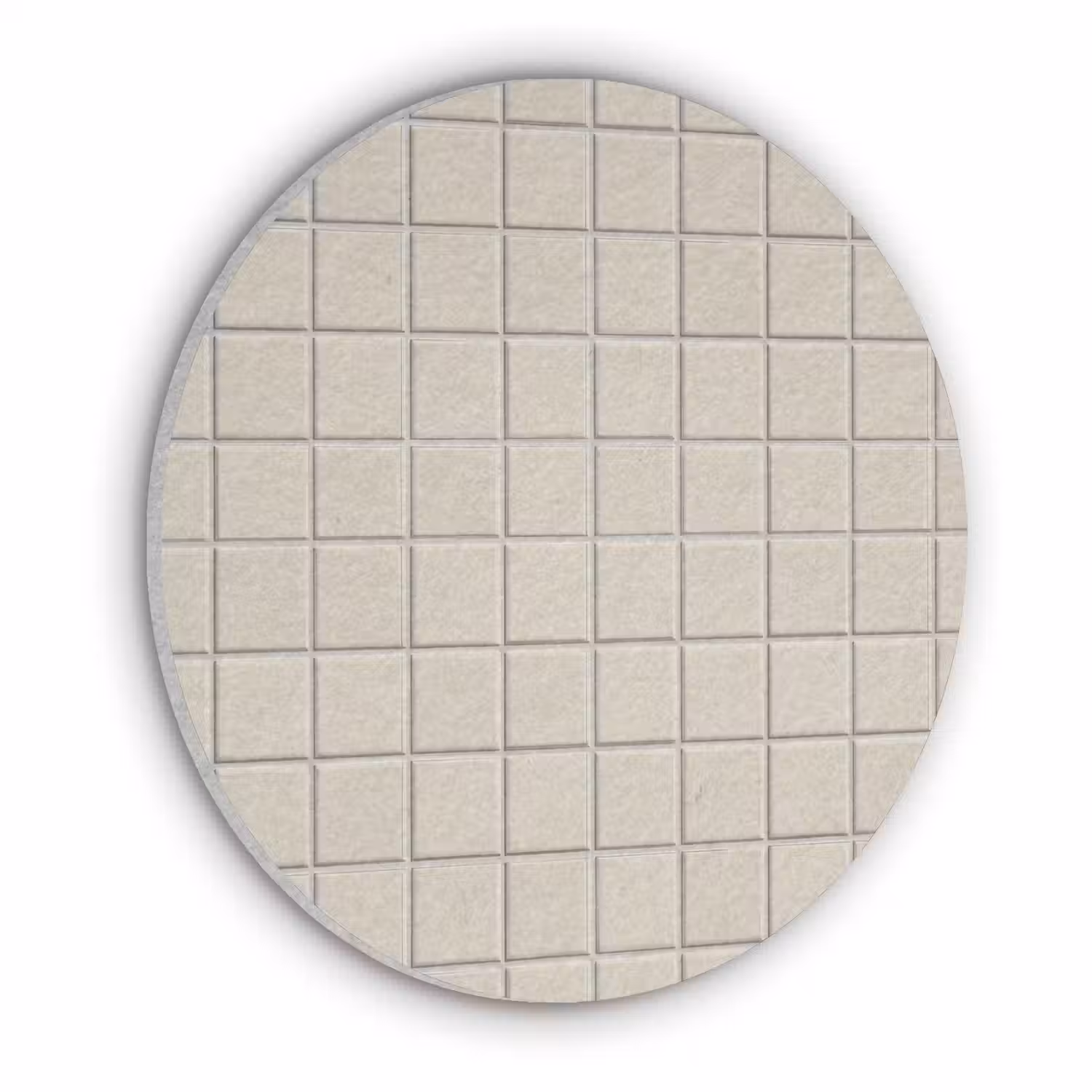 Patroon - Tegels - Taupe Akoestische PET Vilt - Rond klein 838 -3d