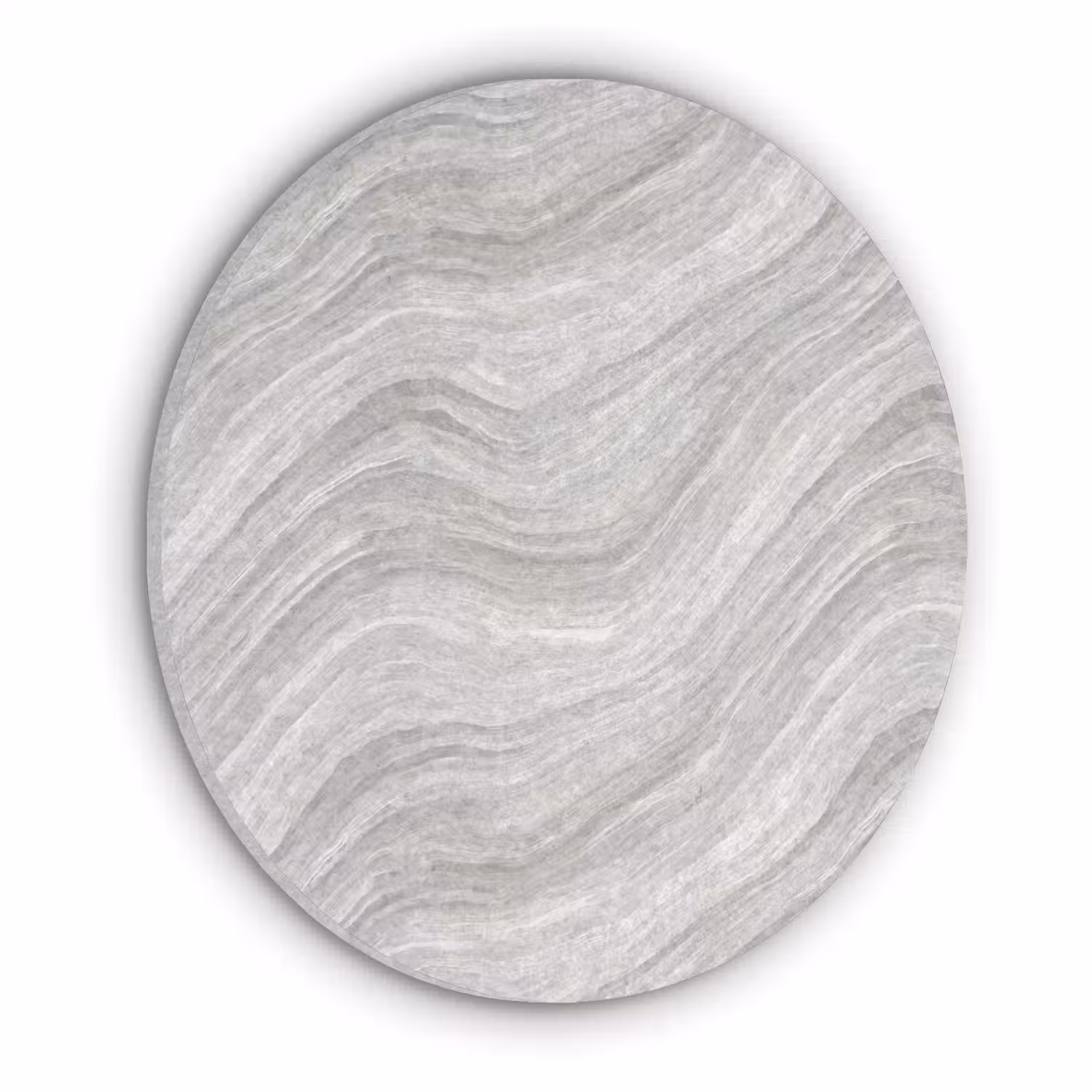 Patroon - Helder - Wit - Grijs Akoestische PET Vilt - Rond klein 838 -3d