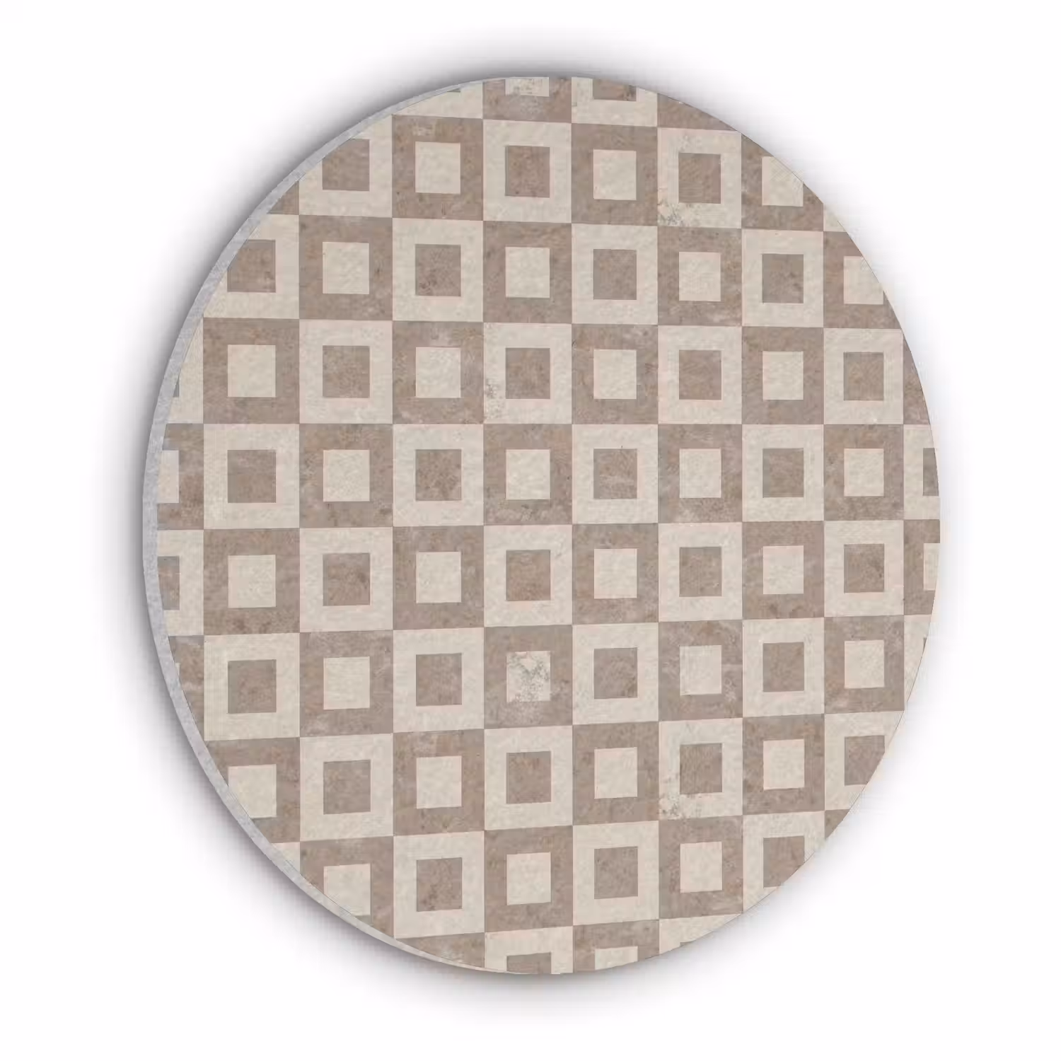 Patroon - Marmer - Beige Akoestische PET Vilt - Rond klein 838 -3d