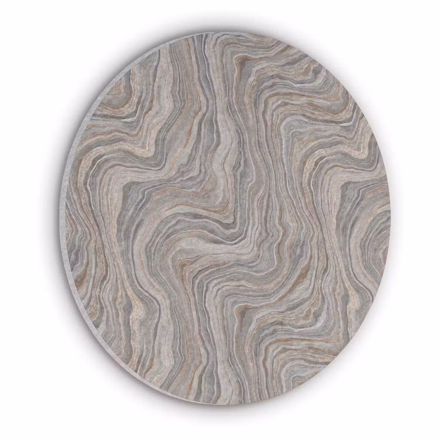 Patroon - Textuur - Grijs Akoestische PET Vilt - Rond klein 838 -3d