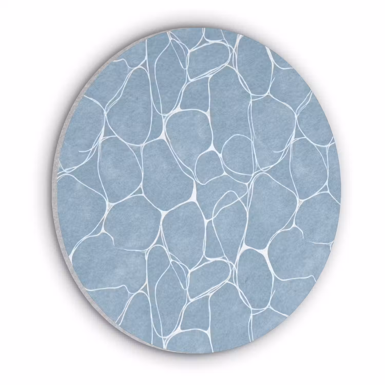 Organisch - Patroon - Blauw Akoestische PET Vilt - Rond klein 838 -3d