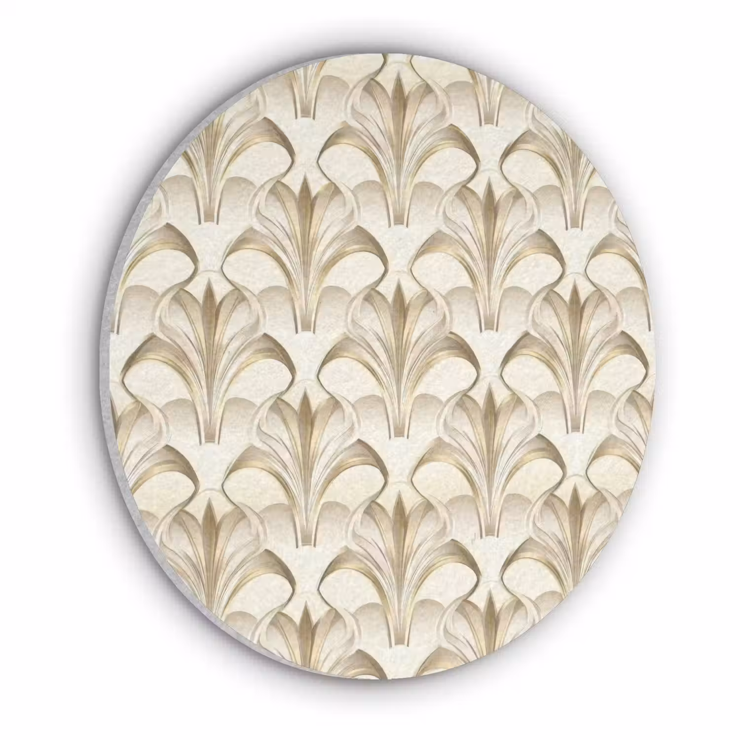 Ornament - Barok - Goud Akoestische PET Vilt - Rond klein 838 -3d