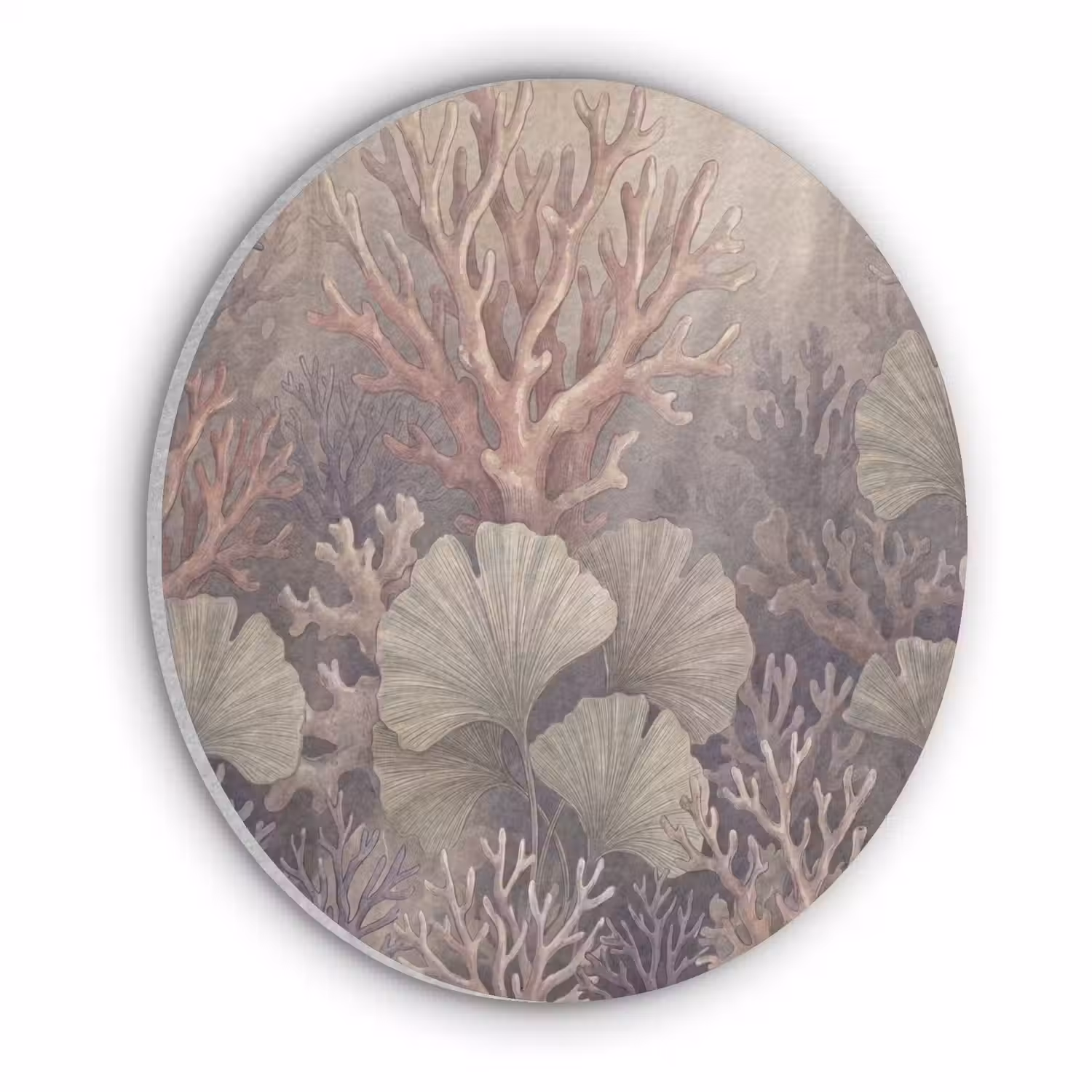 Plant - Bladeren - Zee - Illustratie - Groen Akoestische PET Vilt - Rond klein -3d