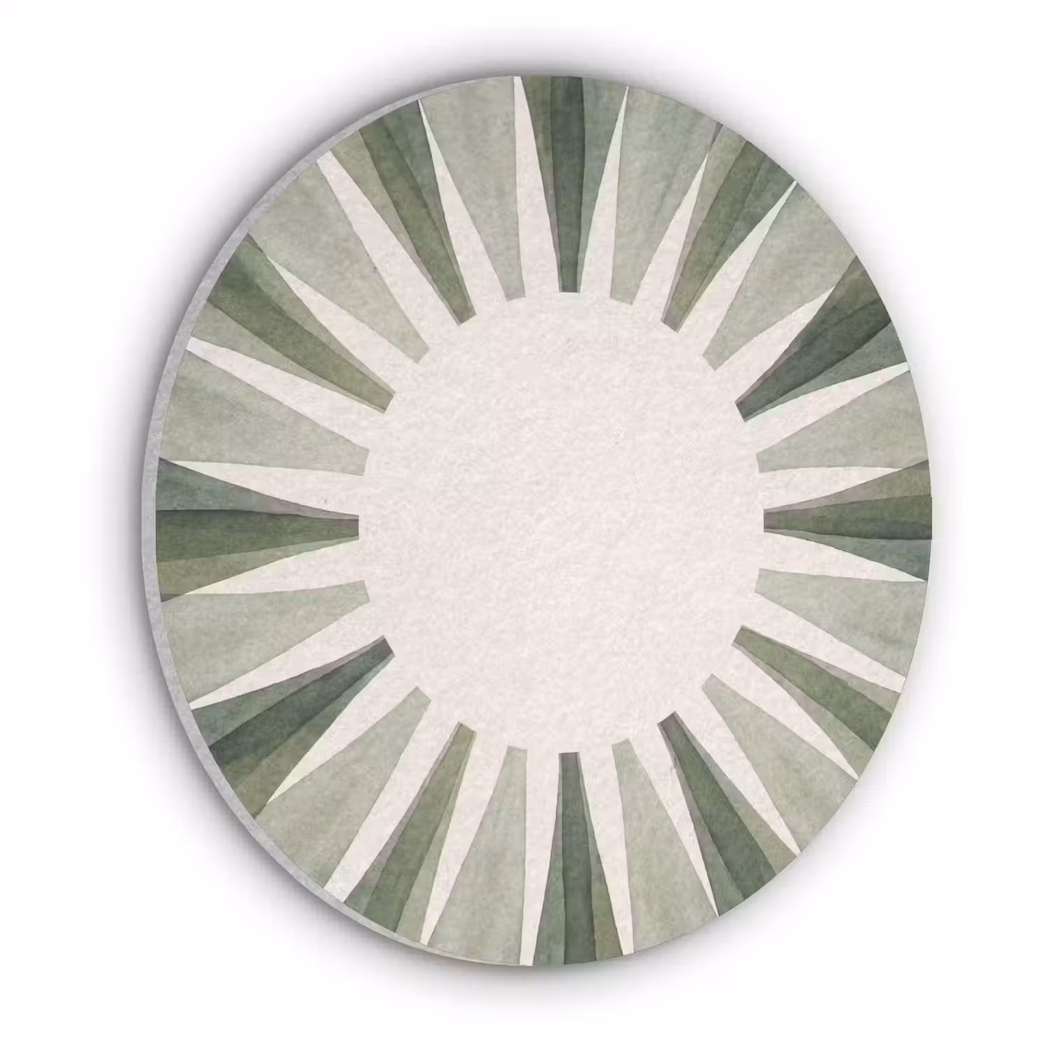 Planten - Abstract - Waterverf - Groen - Natuur Akoestische PET Vilt - Rond klein -3d
