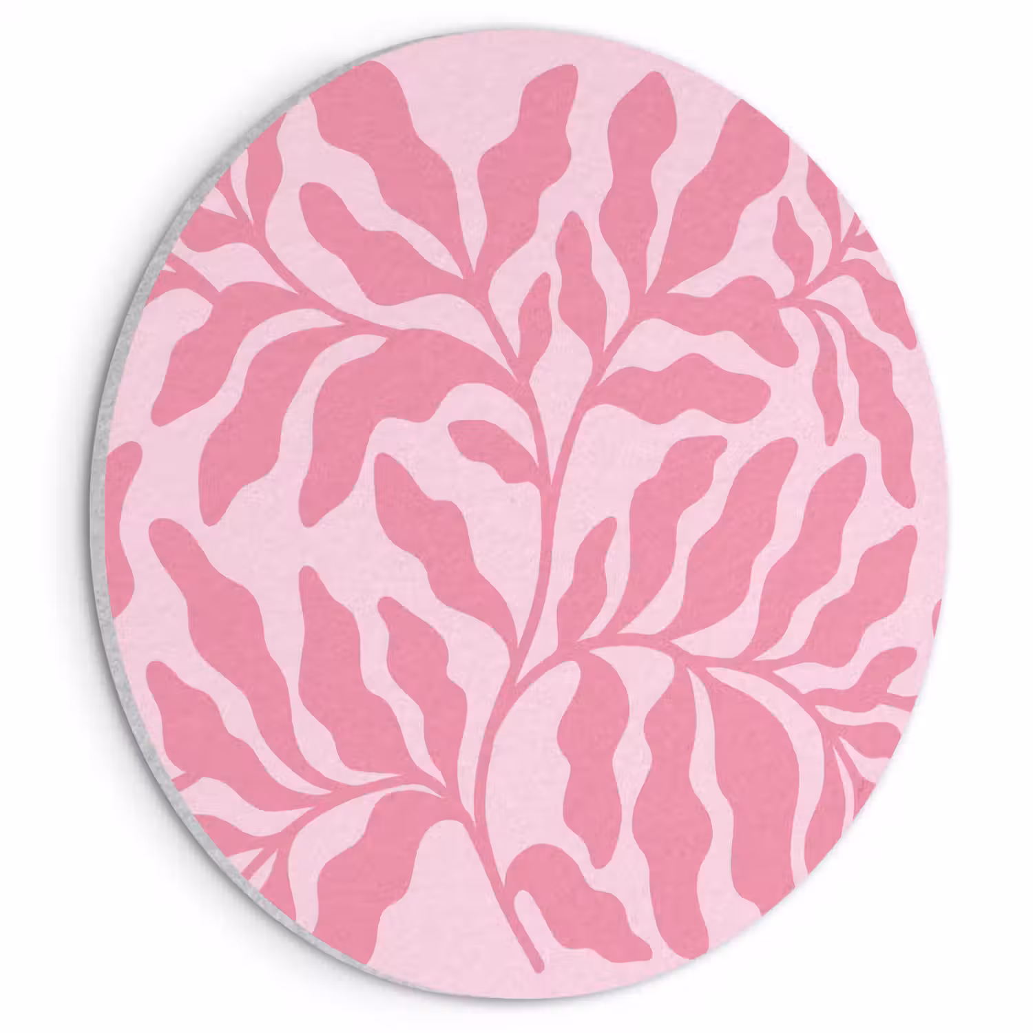 Planten - Organisch - Abstract - Modern - Roze Akoestische PET Vilt - Rond klein -3d