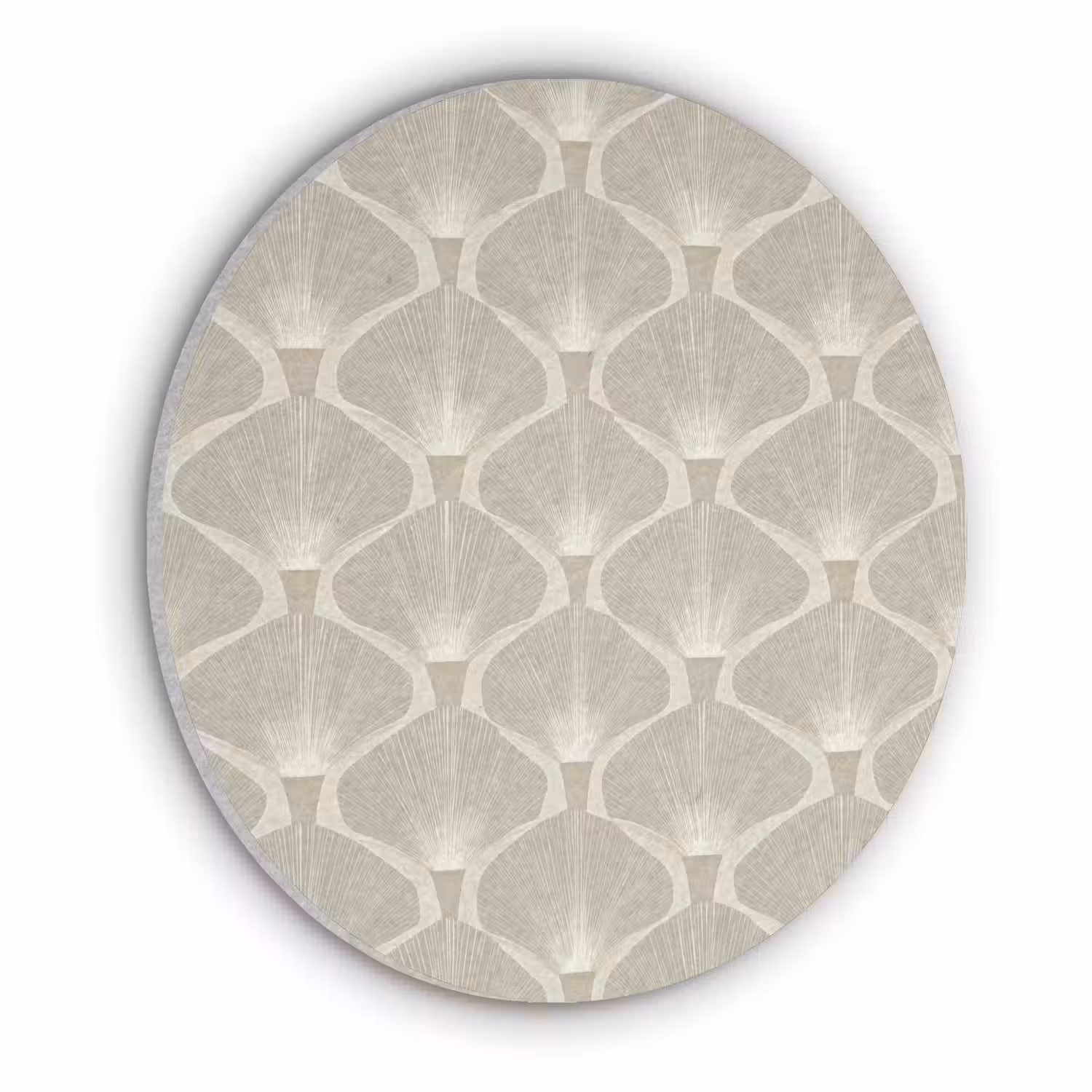 Paneel - Ginkgo - Zand Akoestische PET Vilt - Rond klein 838 -3d