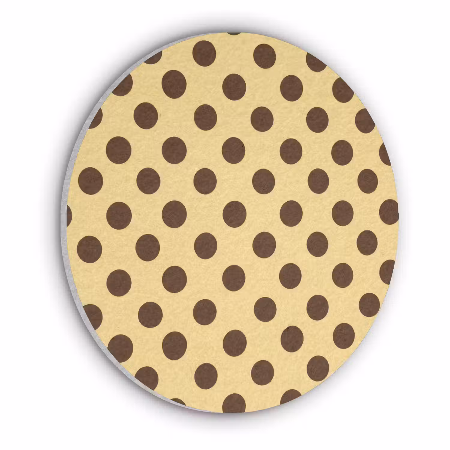 Polka Dot - Stippen - Retro - Geel - Bruin Akoestische PET Vilt - Rond klein 838 -3d