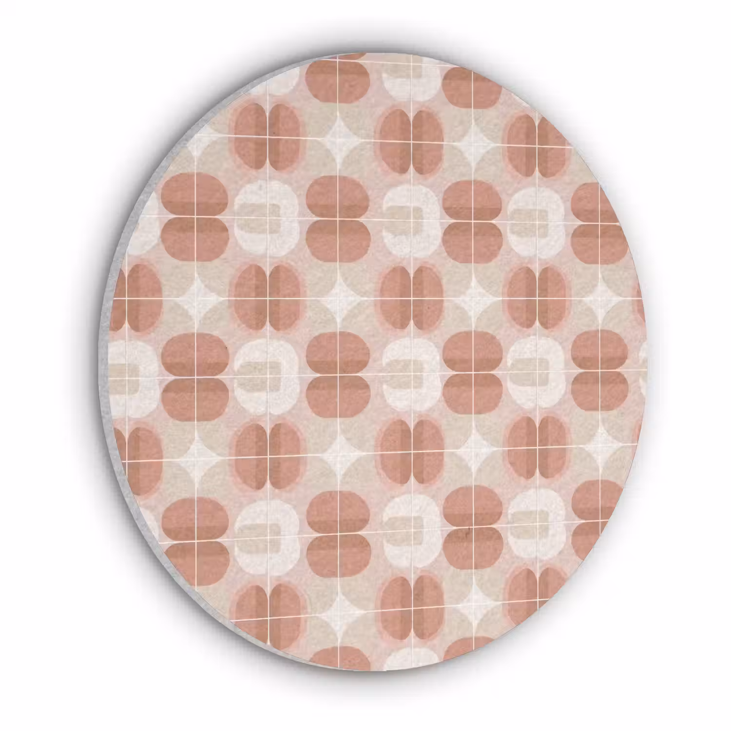 Retro - Klassiek - Roze Akoestische PET Vilt - Rond klein 838 -3d