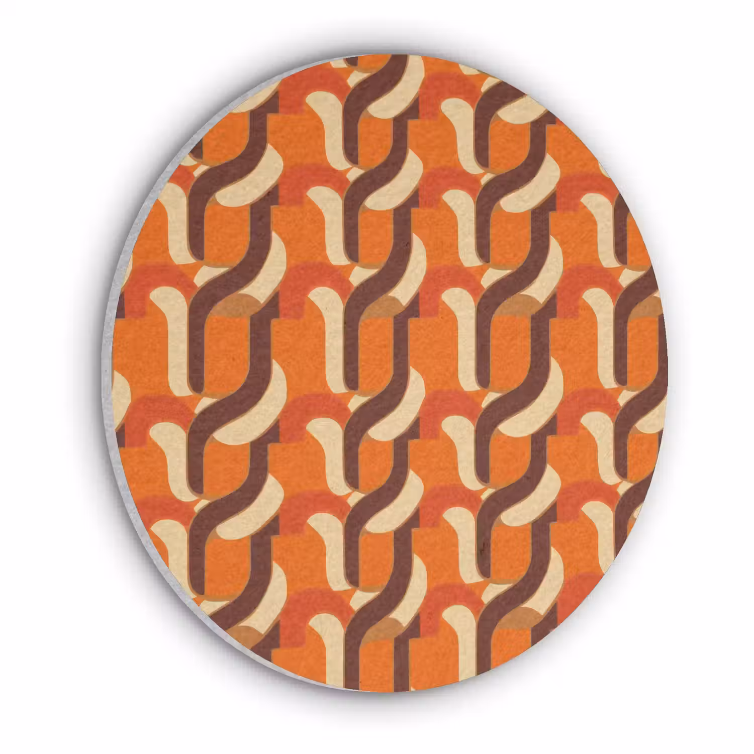Retro - Modern - Kleurrijk Akoestische PET Vilt - Rond klein 838 -3d