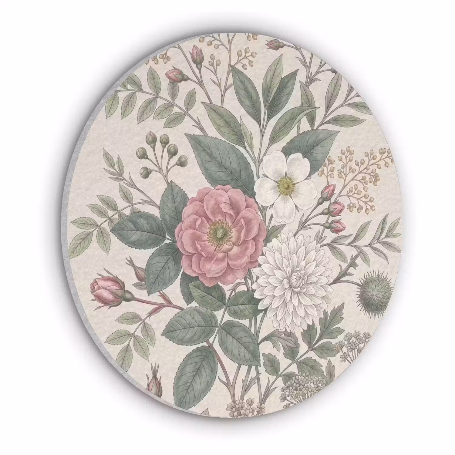 Romantisch - Design - Kleurrijk Akoestische PET Vilt - Rond klein -3d