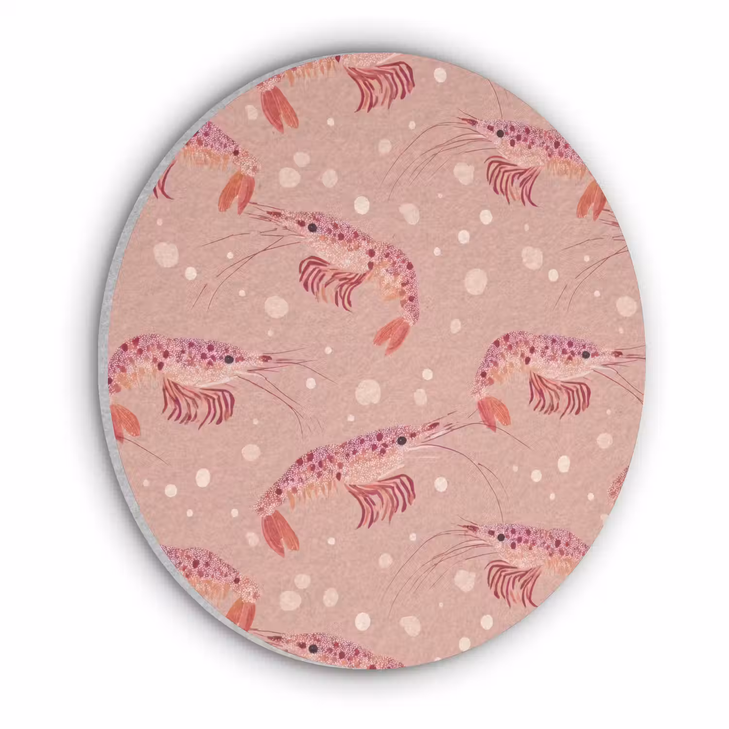 Garnalen - Stippen - Roze Akoestische PET Vilt - Rond klein 838 -3d