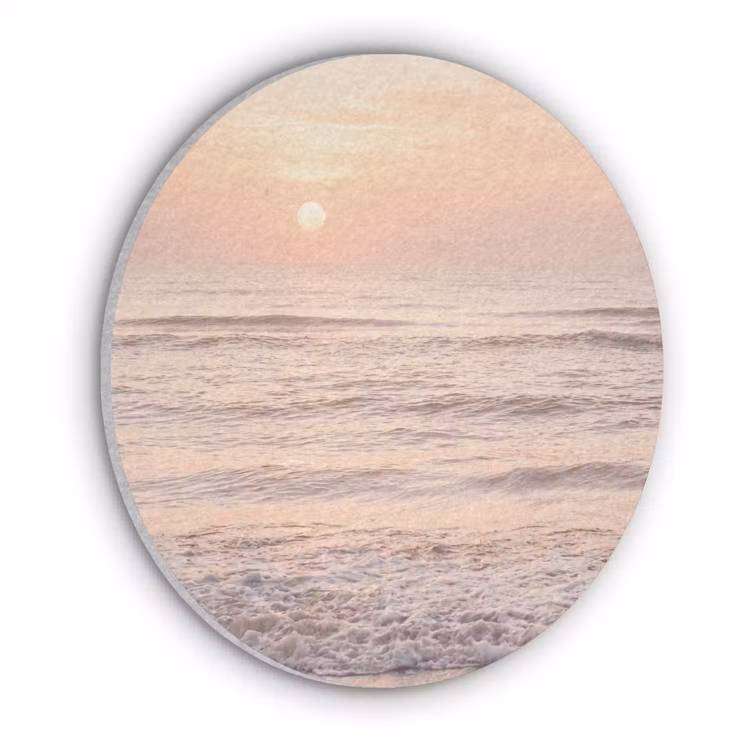 Zon - Strand - Roze Akoestische PET Vilt - Rond klein -3d
