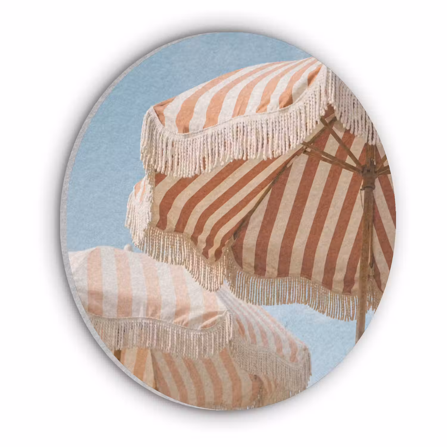 Parasol - Lucht - Rood Akoestische PET Vilt - Rond klein -3d
