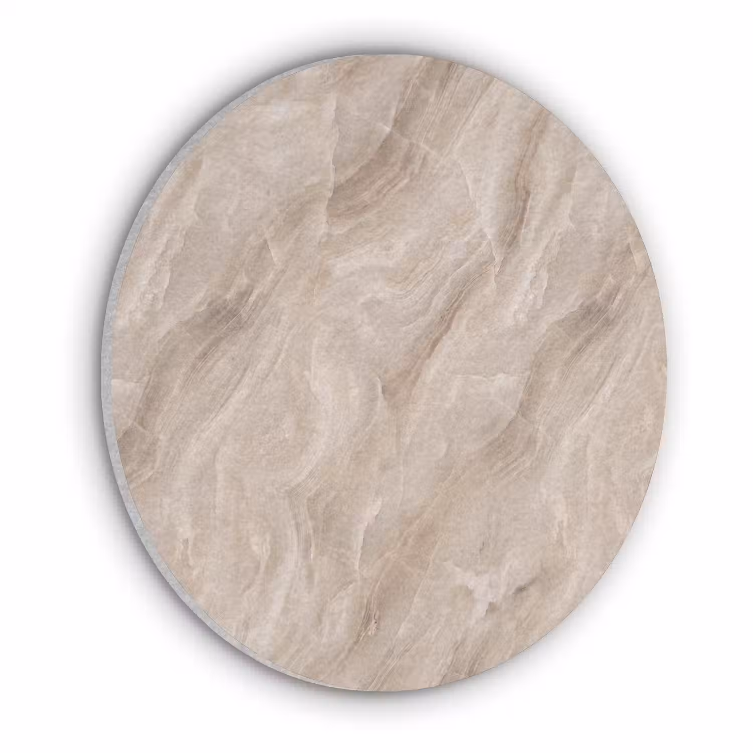 Steen - Golvend - Abstract - Beige Akoestische PET Vilt - Rond klein -3d