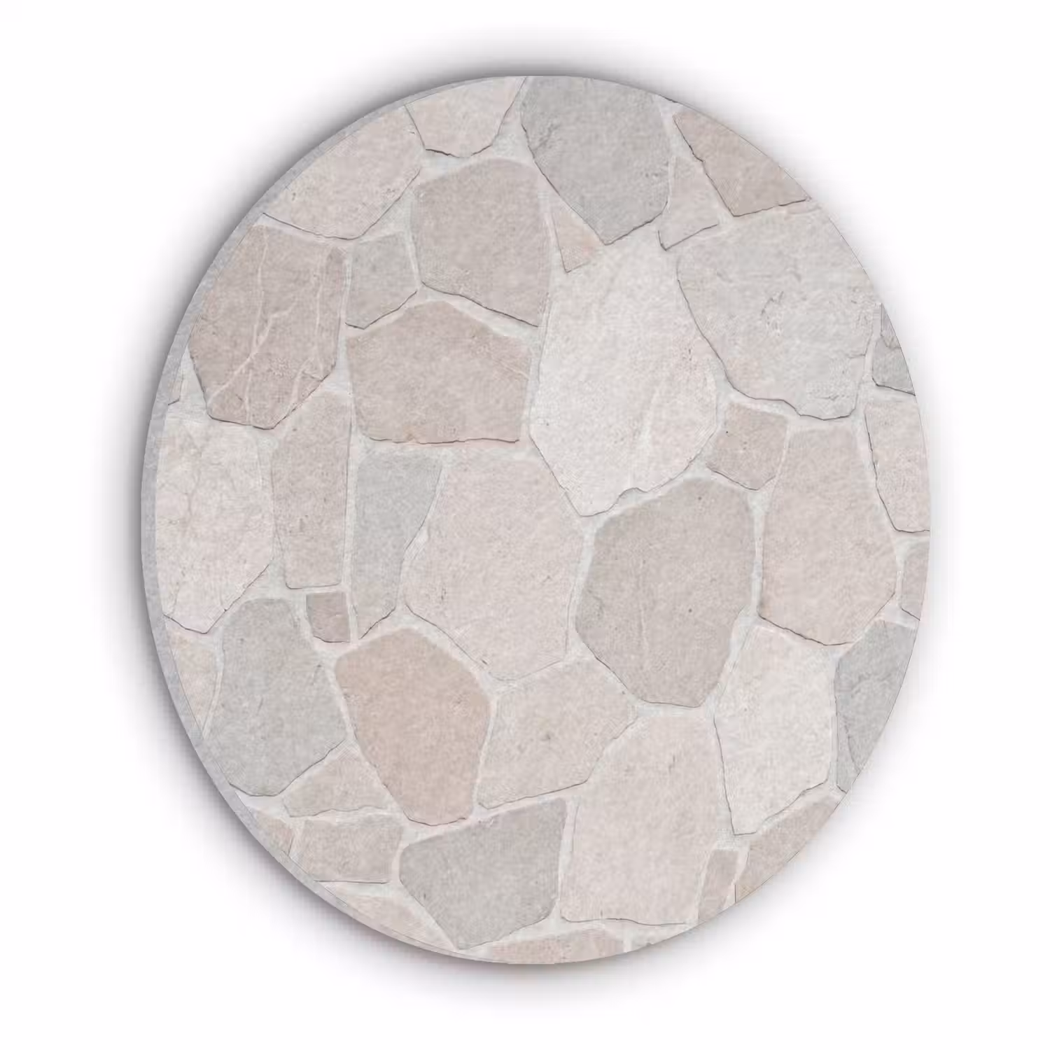 Steen - Patroon - Textuur - Beige Akoestische PET Vilt - Rond klein -3d
