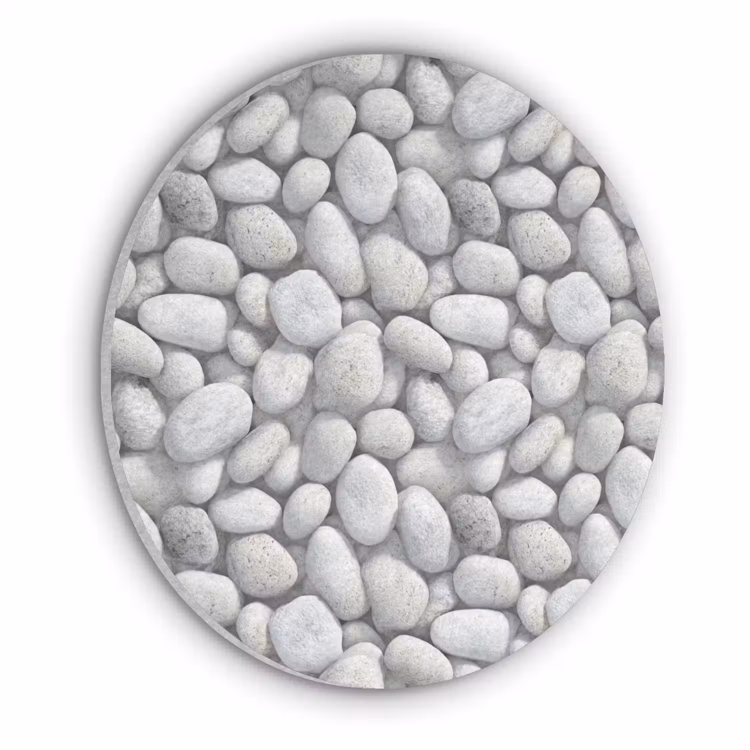 Steentjes - Grijs - Ovaal Akoestische PET Vilt - Rond klein 838 -3d