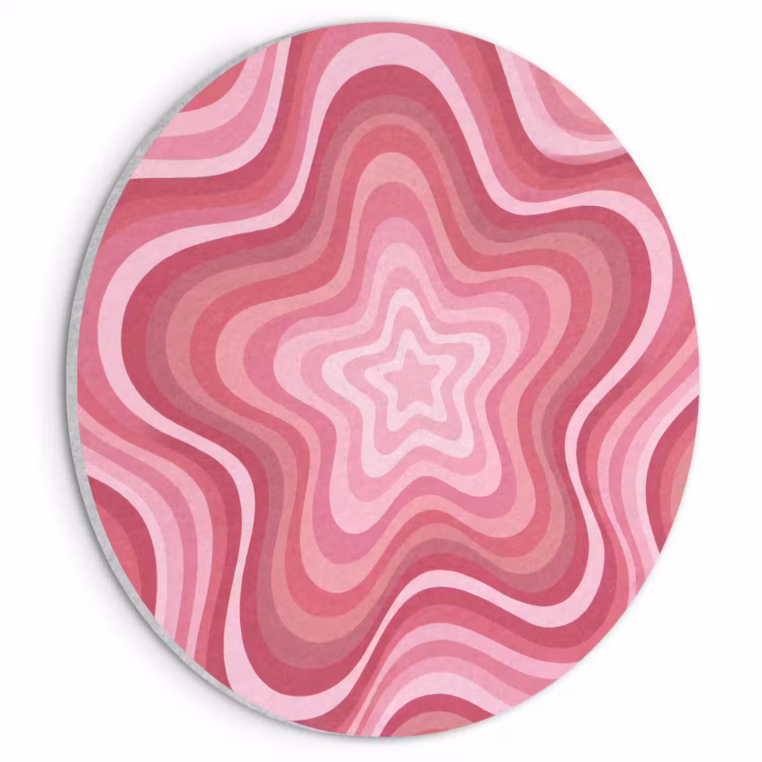 Ster - Golvend - Abstract - Roze Akoestische PET Vilt - Rond klein -3d