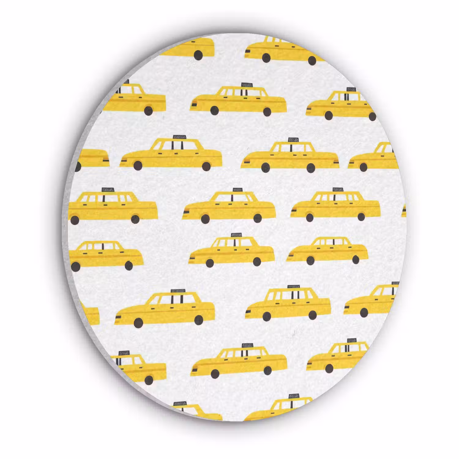 Taxi - Iconisch - Geel Akoestische PET Vilt - Rond klein 838 -3d