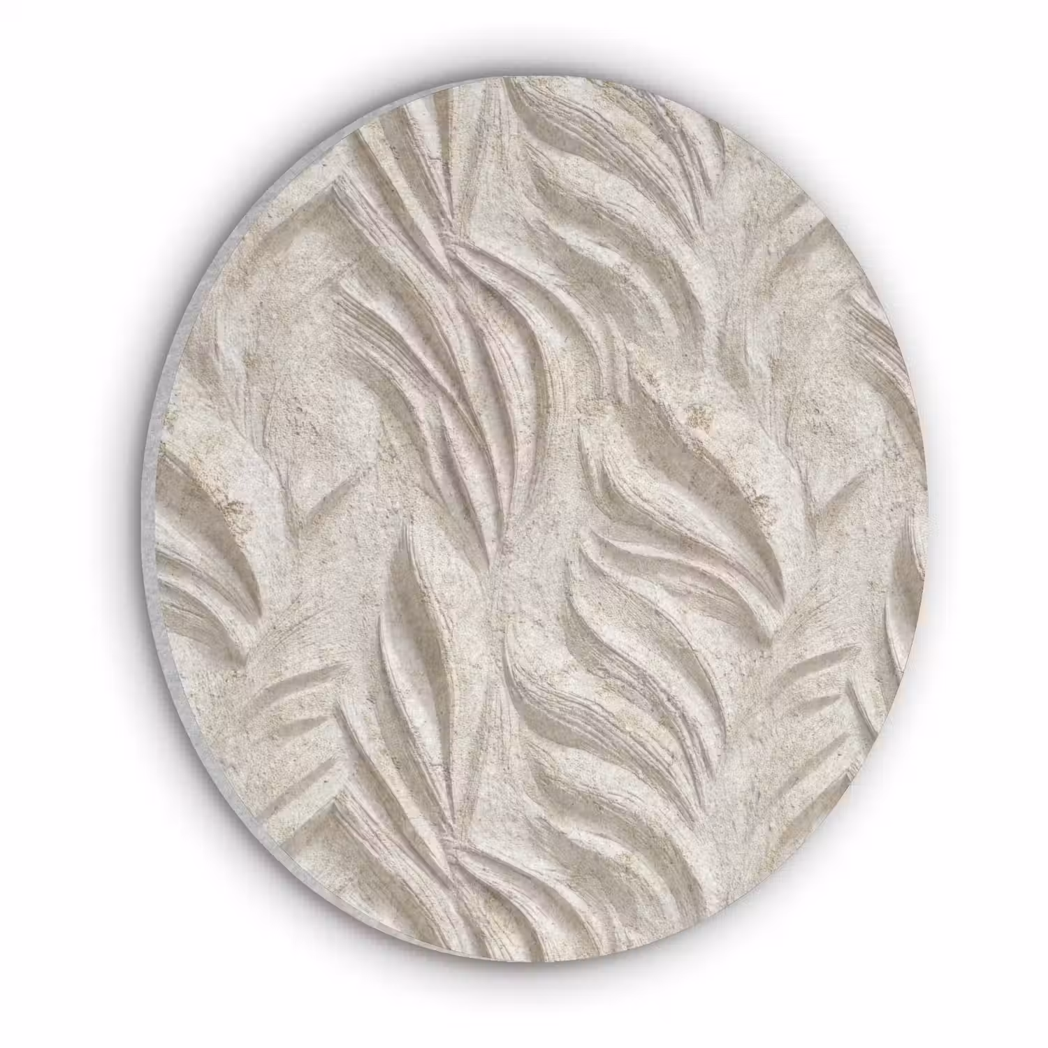 Textuur - Reliëf - Beige Akoestische PET Vilt - Rond klein 838 -3d