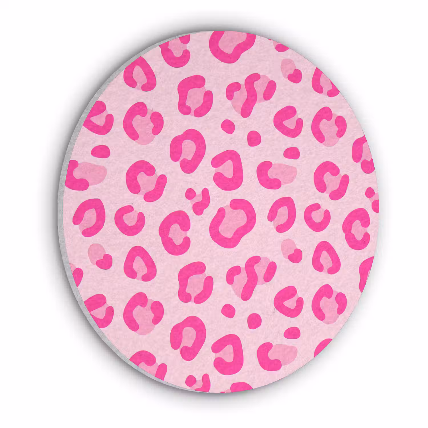 Dierenprint - Patroon - Abstract - Modern - Roze Akoestische PET Vilt - Rond klein -3d