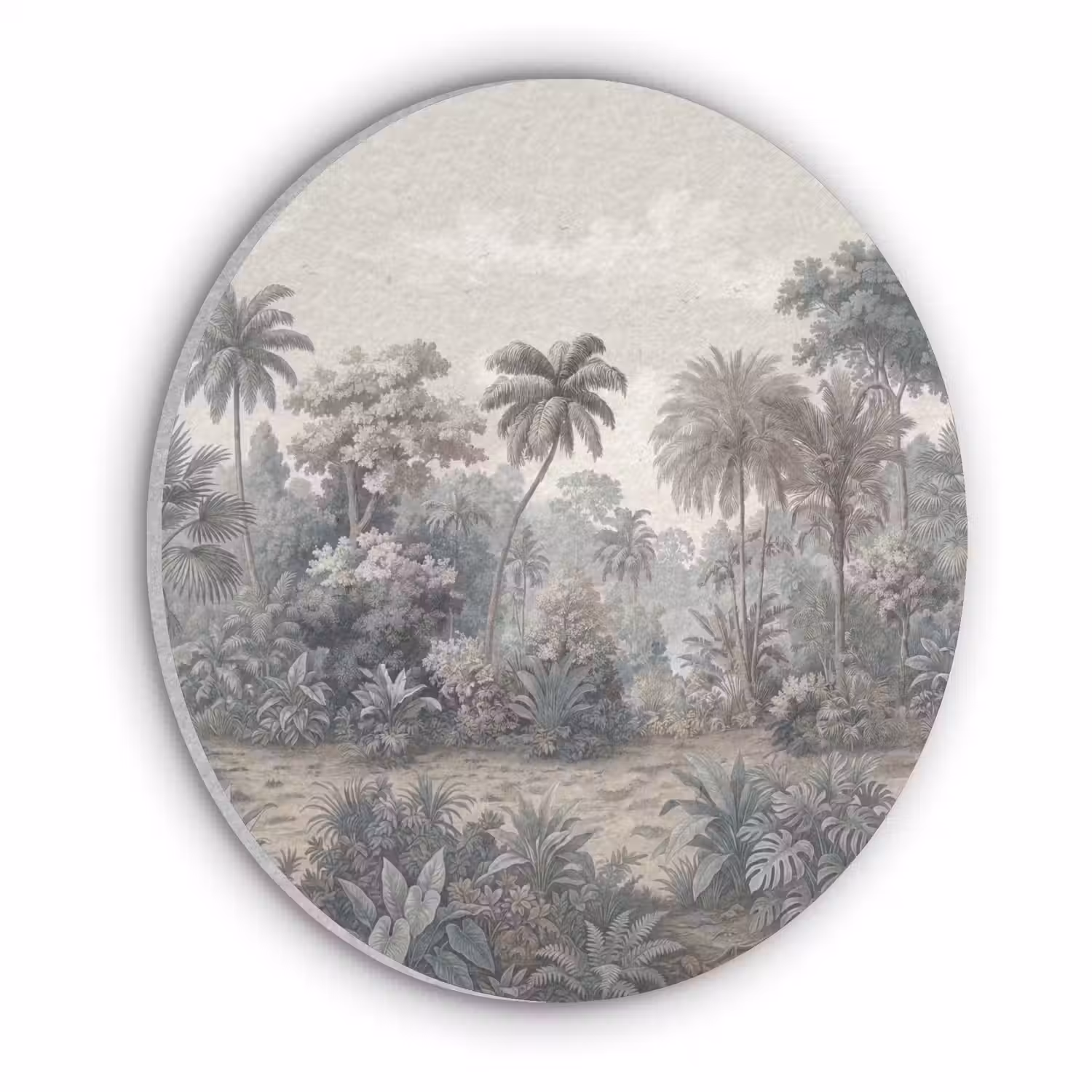 Tropisch - Landschap - Illustratie Akoestische PET Vilt - Rond klein -3d