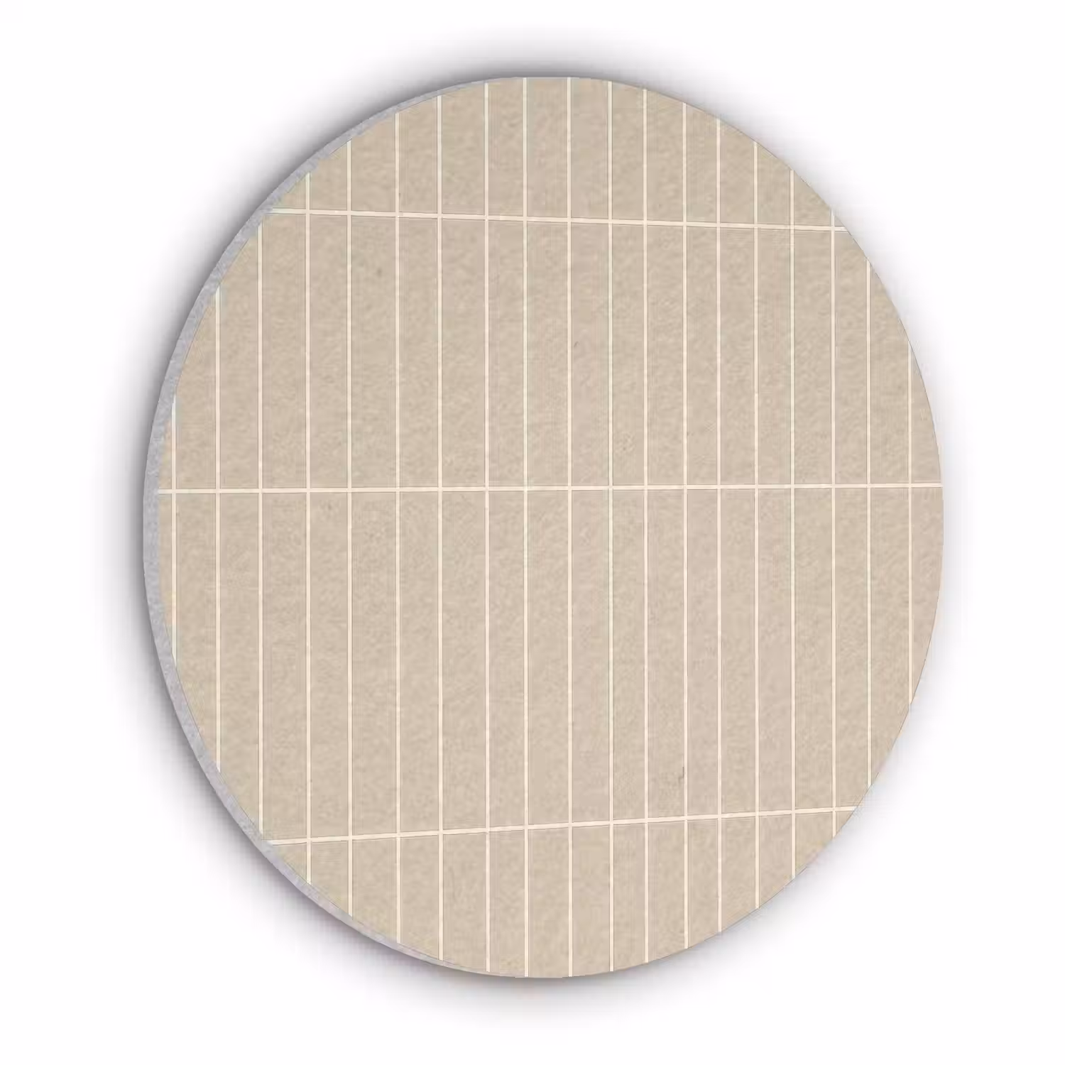 Verticaal - Wandtegel - Crème - Beige Akoestische PET Vilt - Rond klein 838 -3d