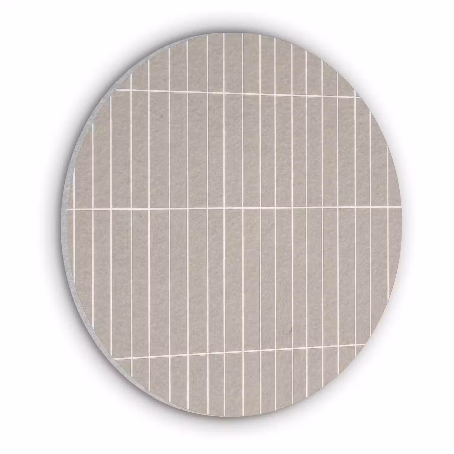 Verticaal - Wandtegel - Licht Beige Akoestische PET Vilt - Rond klein 838 -3d