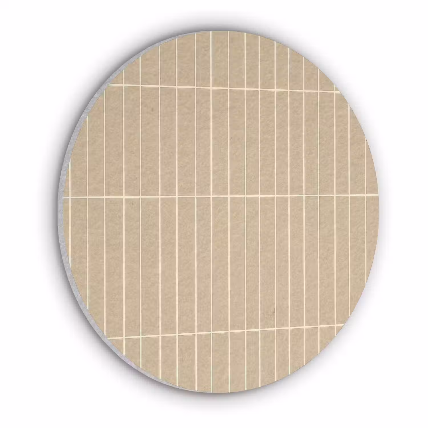 Verticaal - Wandtegel - Zand - Beige Akoestische PET Vilt - Rond klein 838 -3d