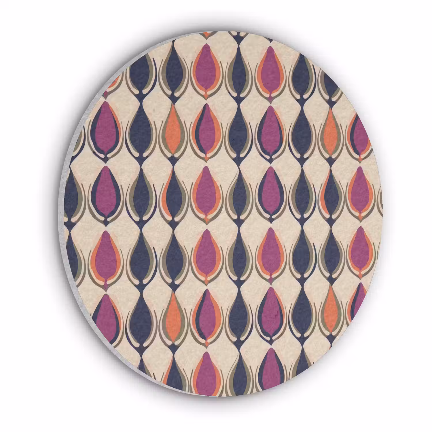 Vintage - Retro - Kleurrijk Akoestische PET Vilt - Rond klein 838 -3d