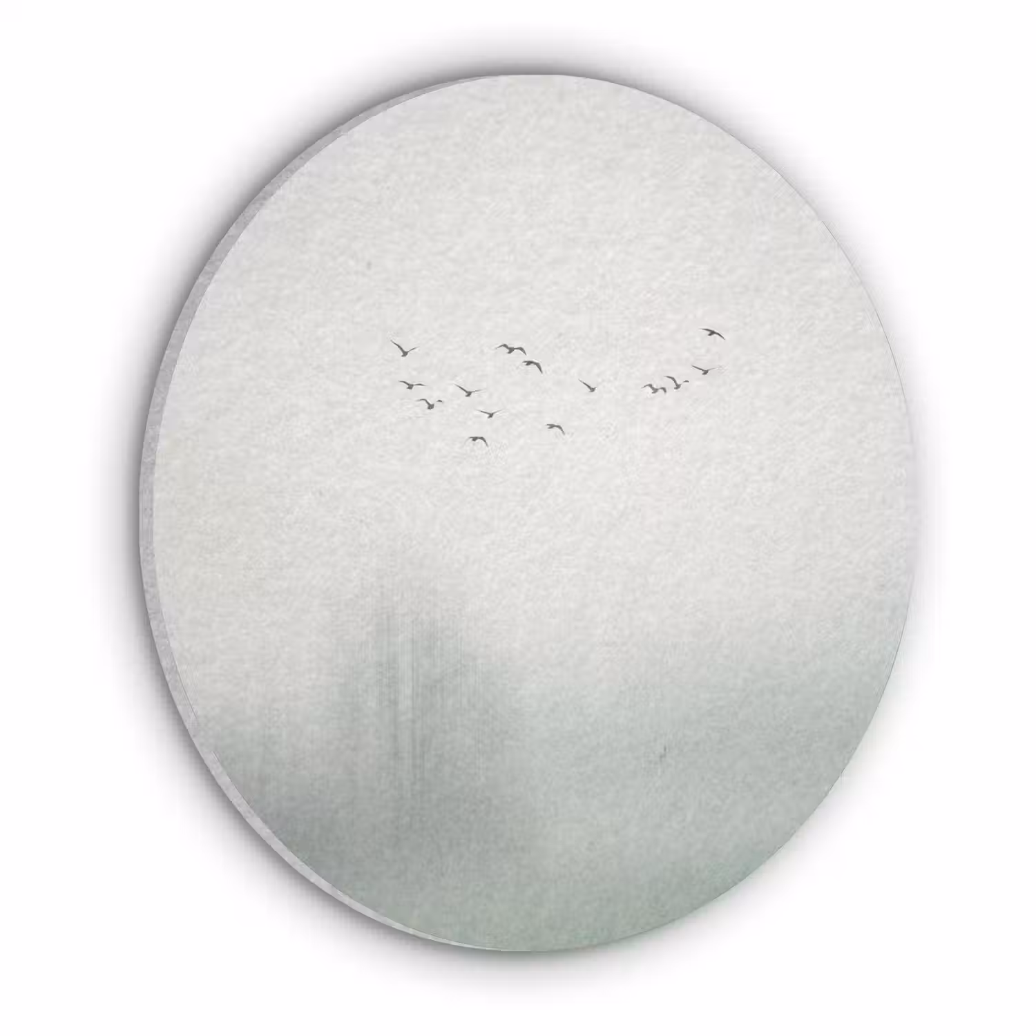 Vogel - Vlucht - Natuur - Minimalistisch Akoestische PET Vilt - Rond klein -3d