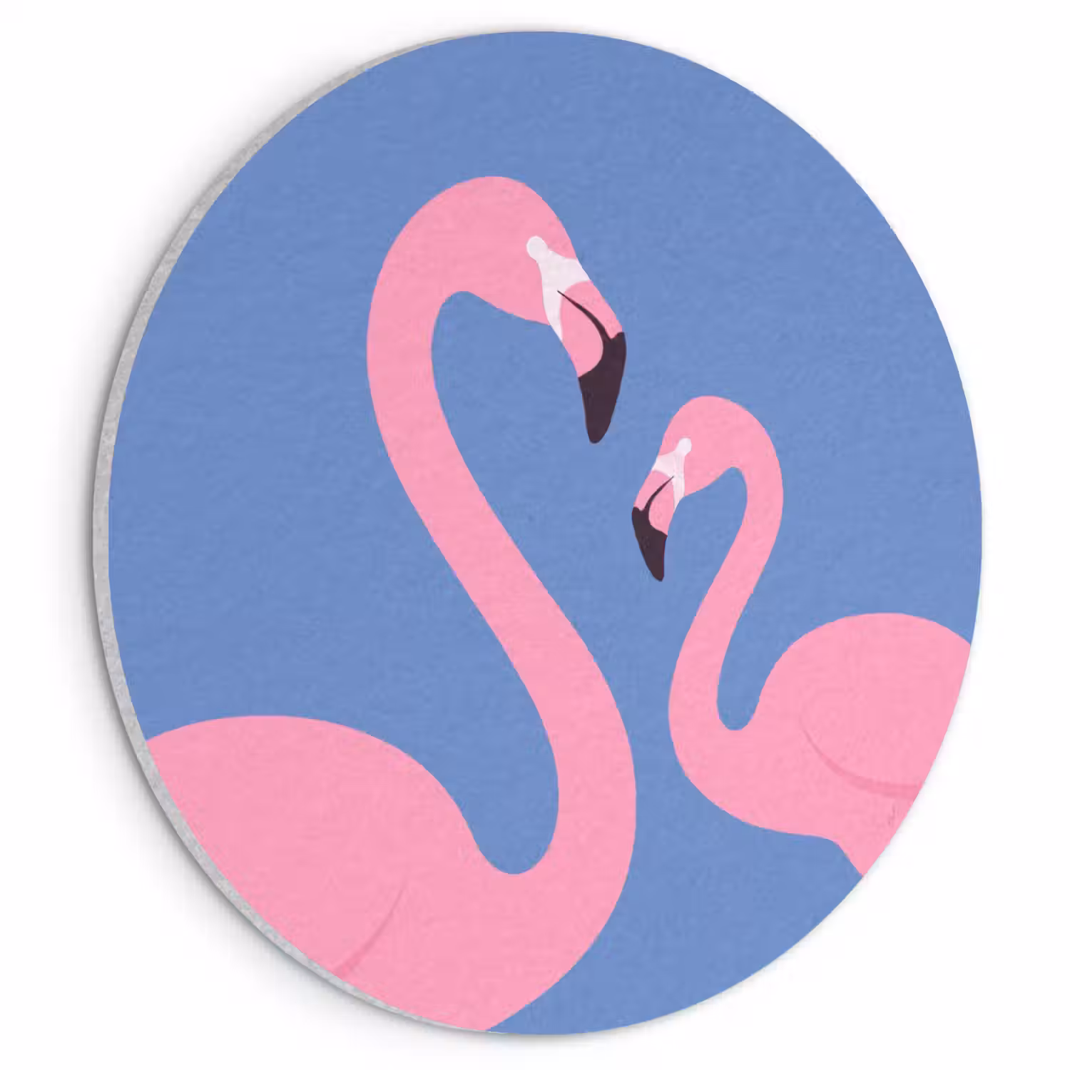 Vogel - Paar - Dieren - Modern - Roze Akoestische PET Vilt - Rond klein -3d