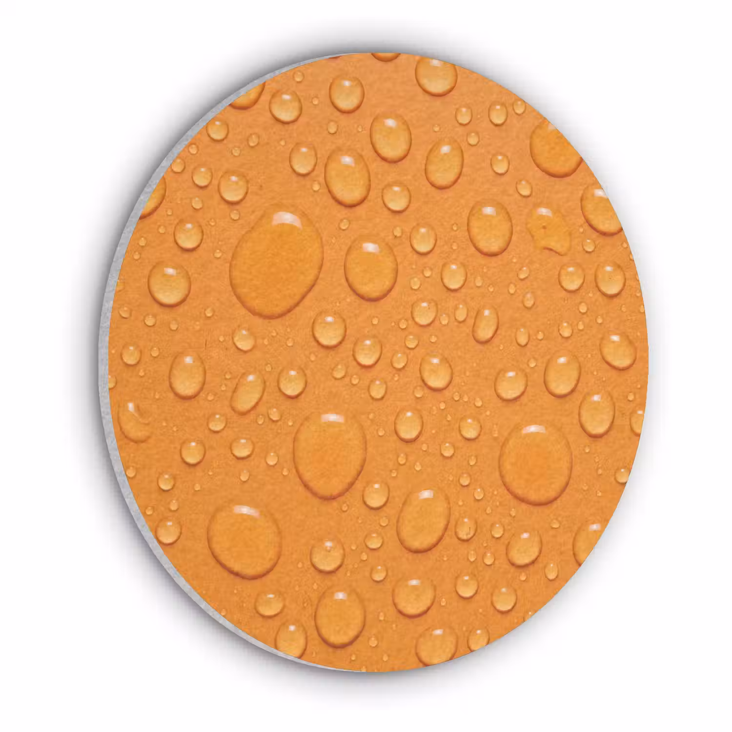 Water - Druppels - Oranje Akoestische PET Vilt - Rond klein -3d