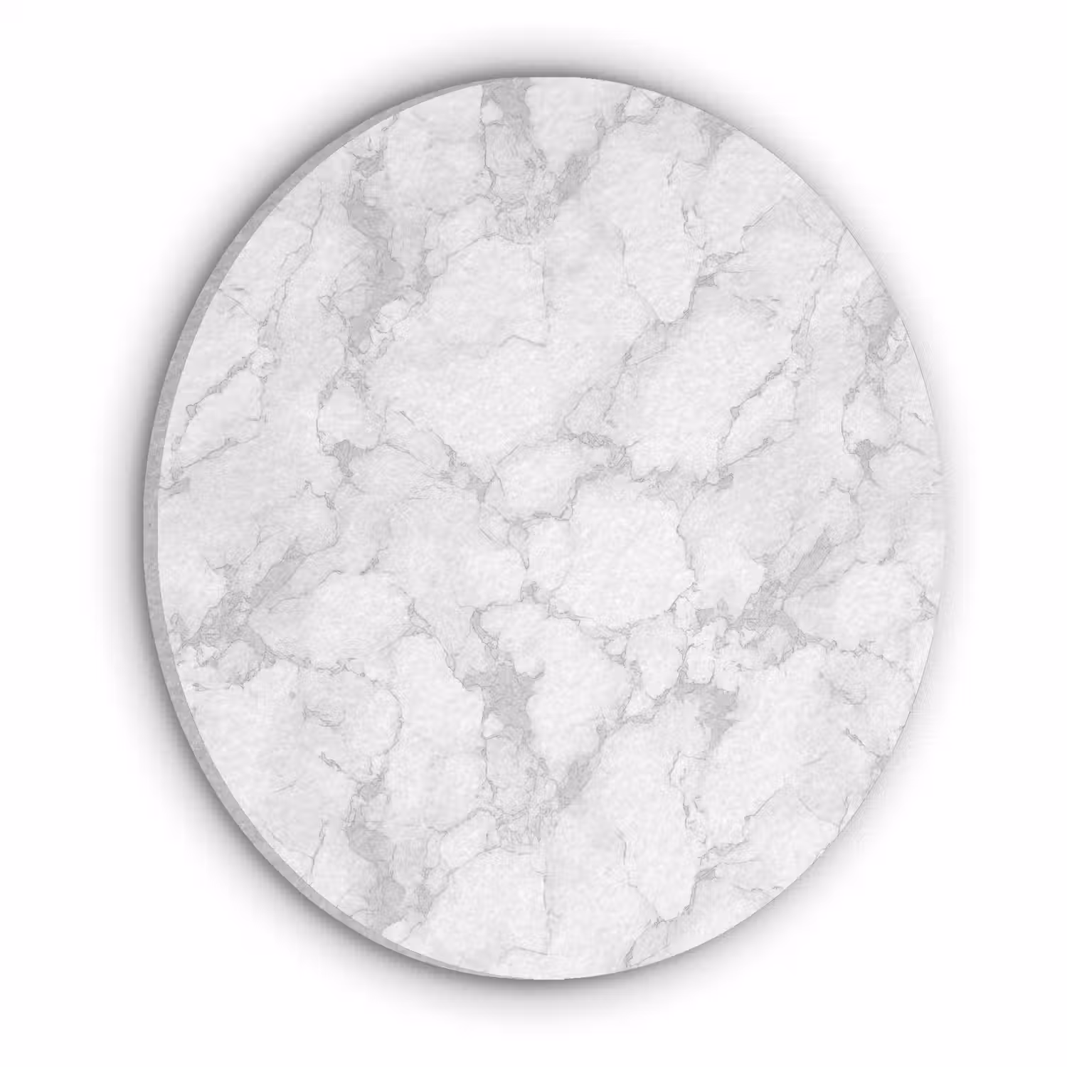 Wit - Marmer - Grijs Akoestische PET Vilt - Rond klein 838 -3d