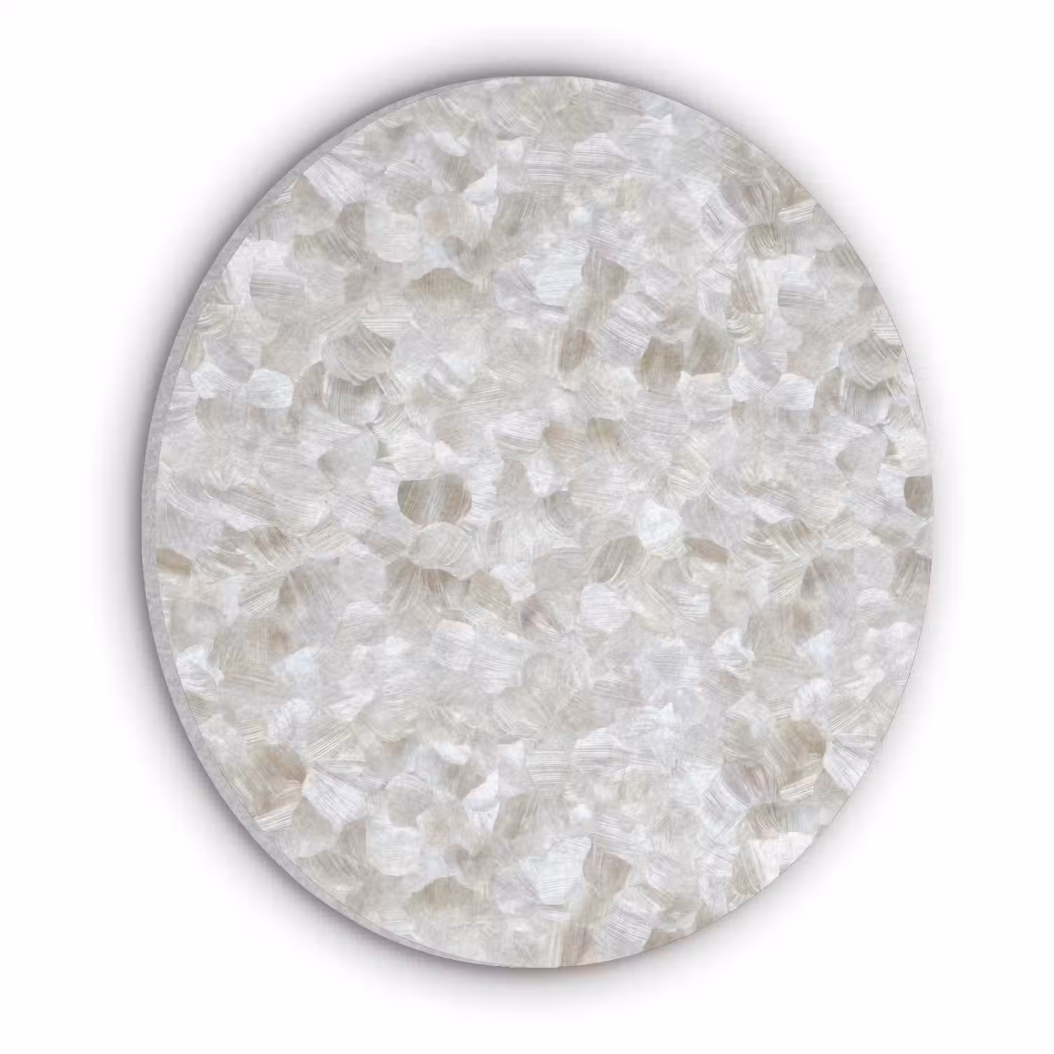 Wit - Penseelstreken - Reliëfeffect Akoestische PET Vilt - Rond klein 838 -3d