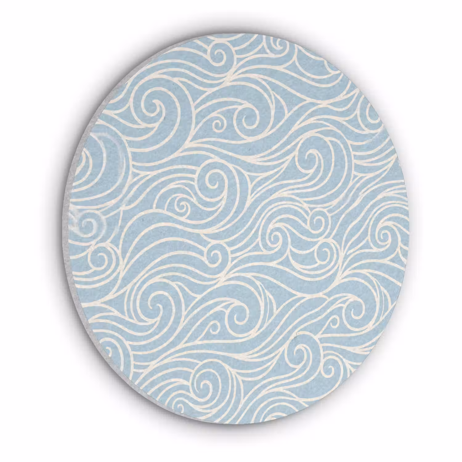 Golf - Abstract - Natuur - Modern - Blauw Akoestische PET Vilt - Rond klein -3d
