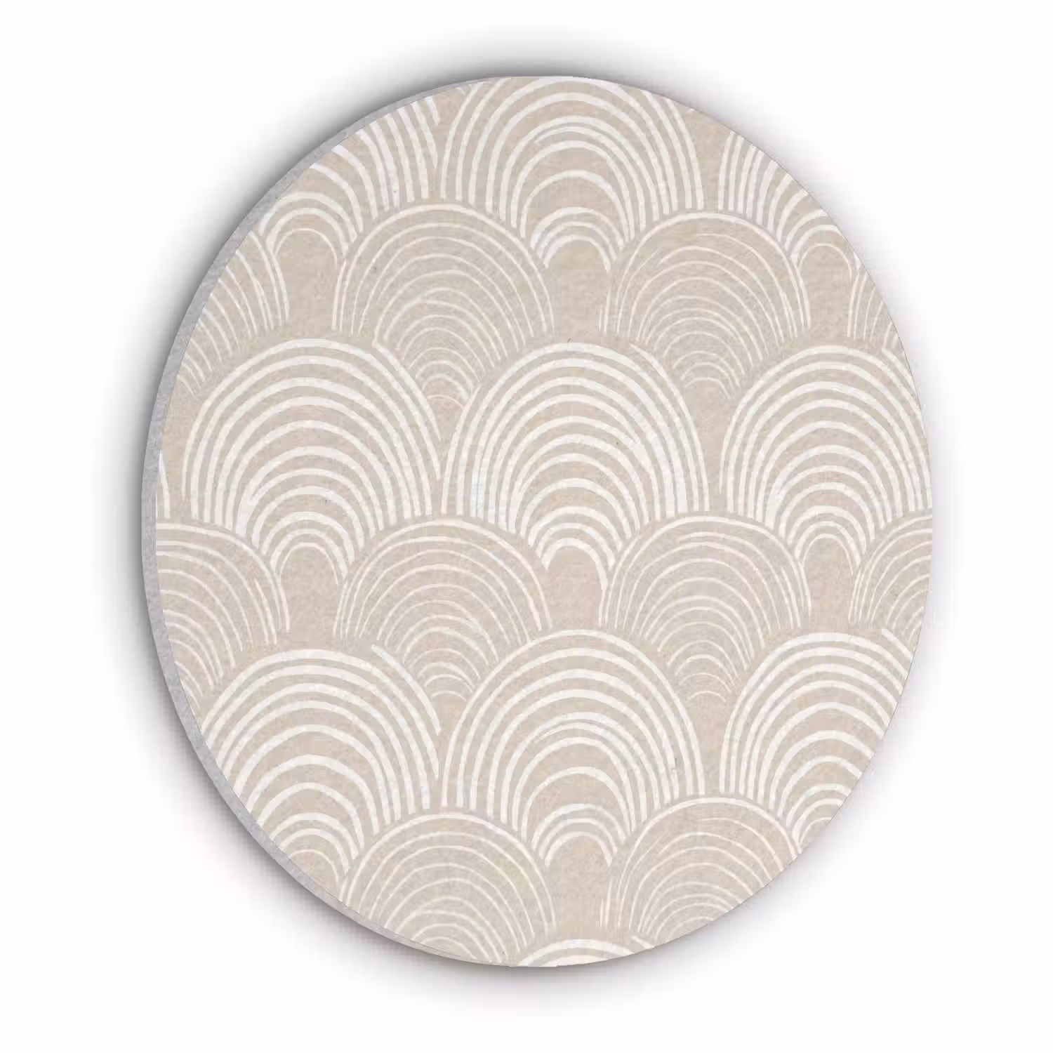Golven - Structuur - Beige Akoestische PET Vilt - Rond klein 838 -3d