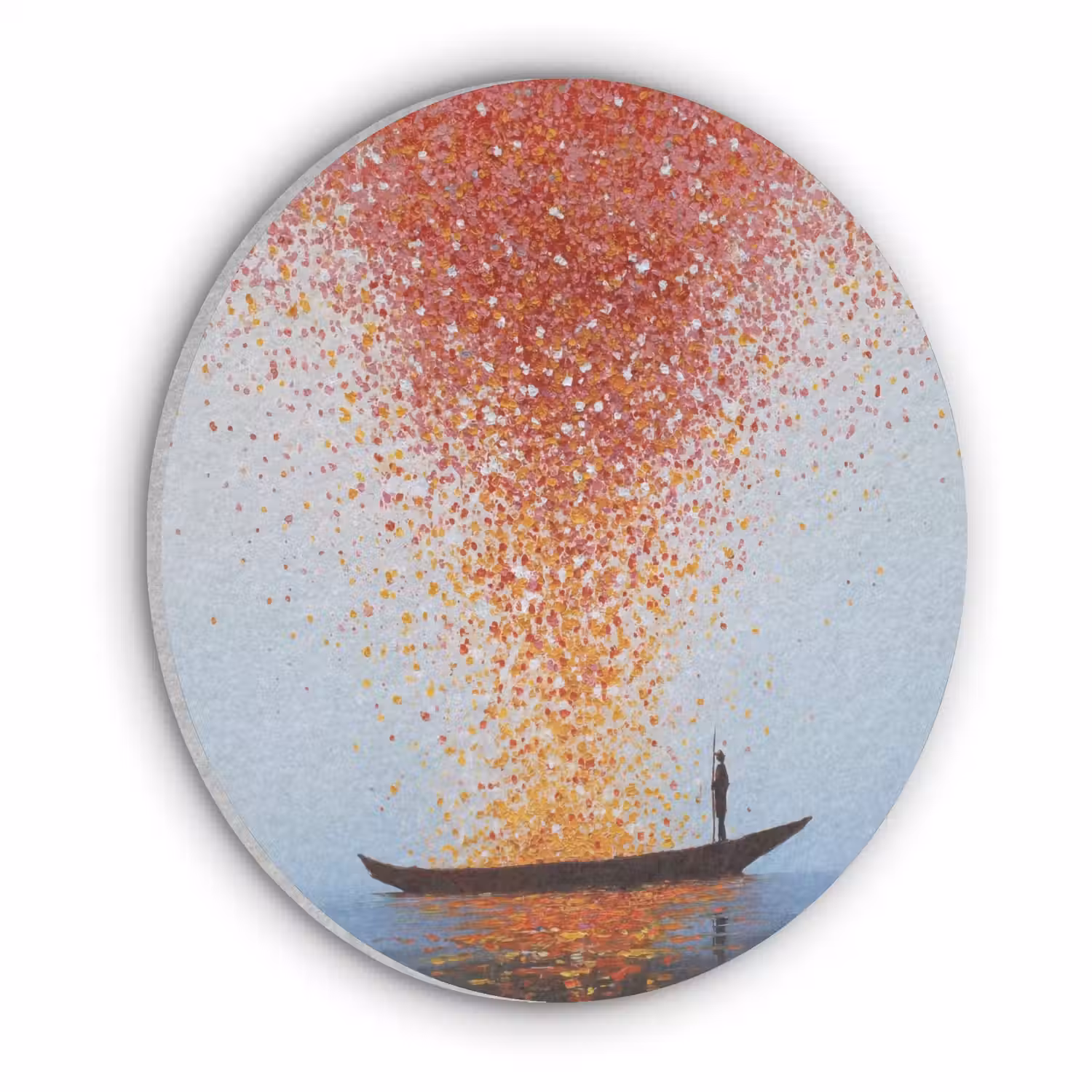 Wolk - Confetti - Boot - Wateroppervlakte Akoestische PET Vilt - Rond klein -3d