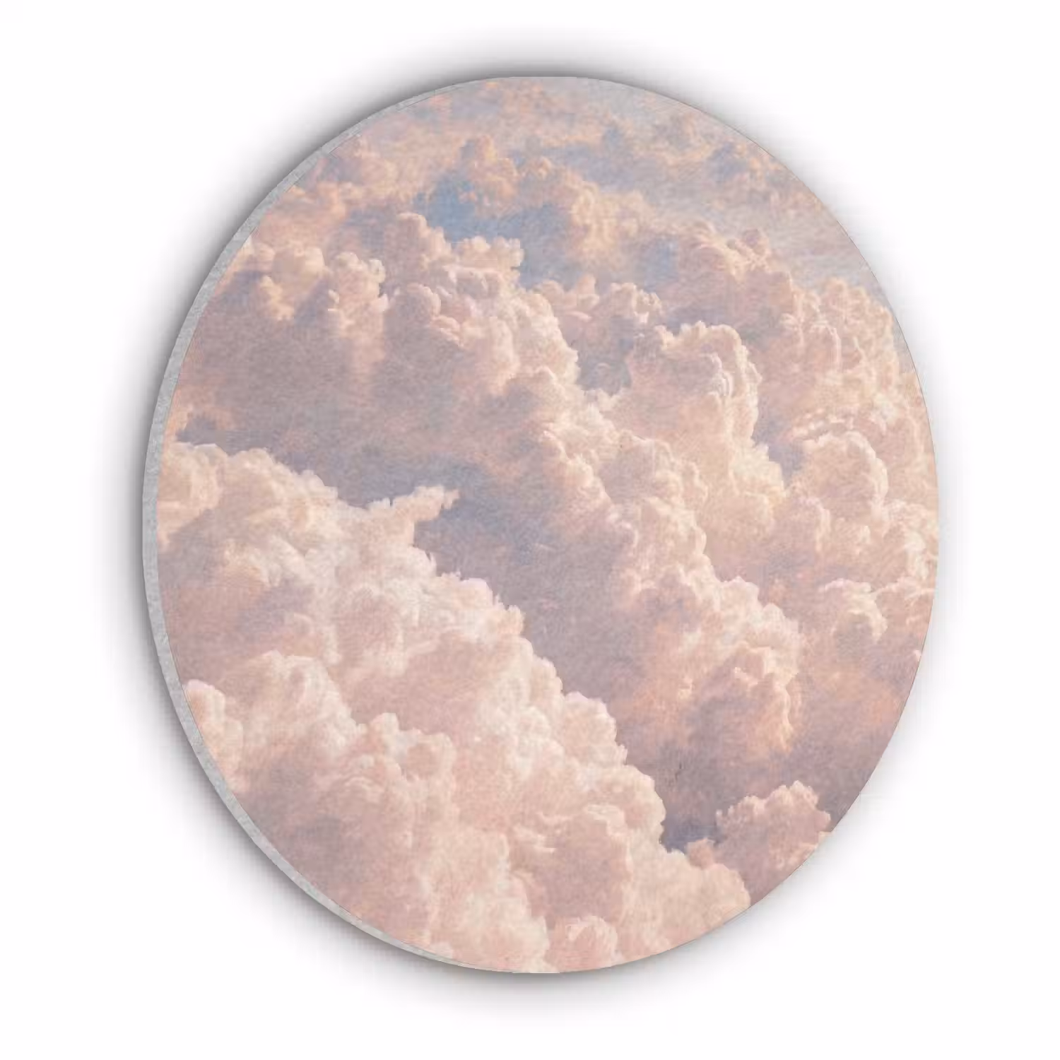 Wolken - Zonsondergang - Natuur - Pastel - Roze Akoestische PET Vilt - Rond klein -3d