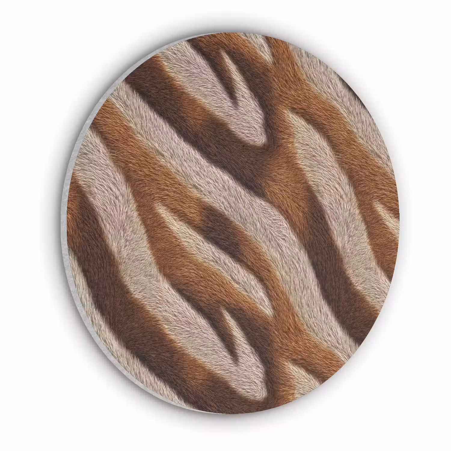 Zebra - Bruin - Patroon Akoestische PET Vilt - Rond klein 838 -3d