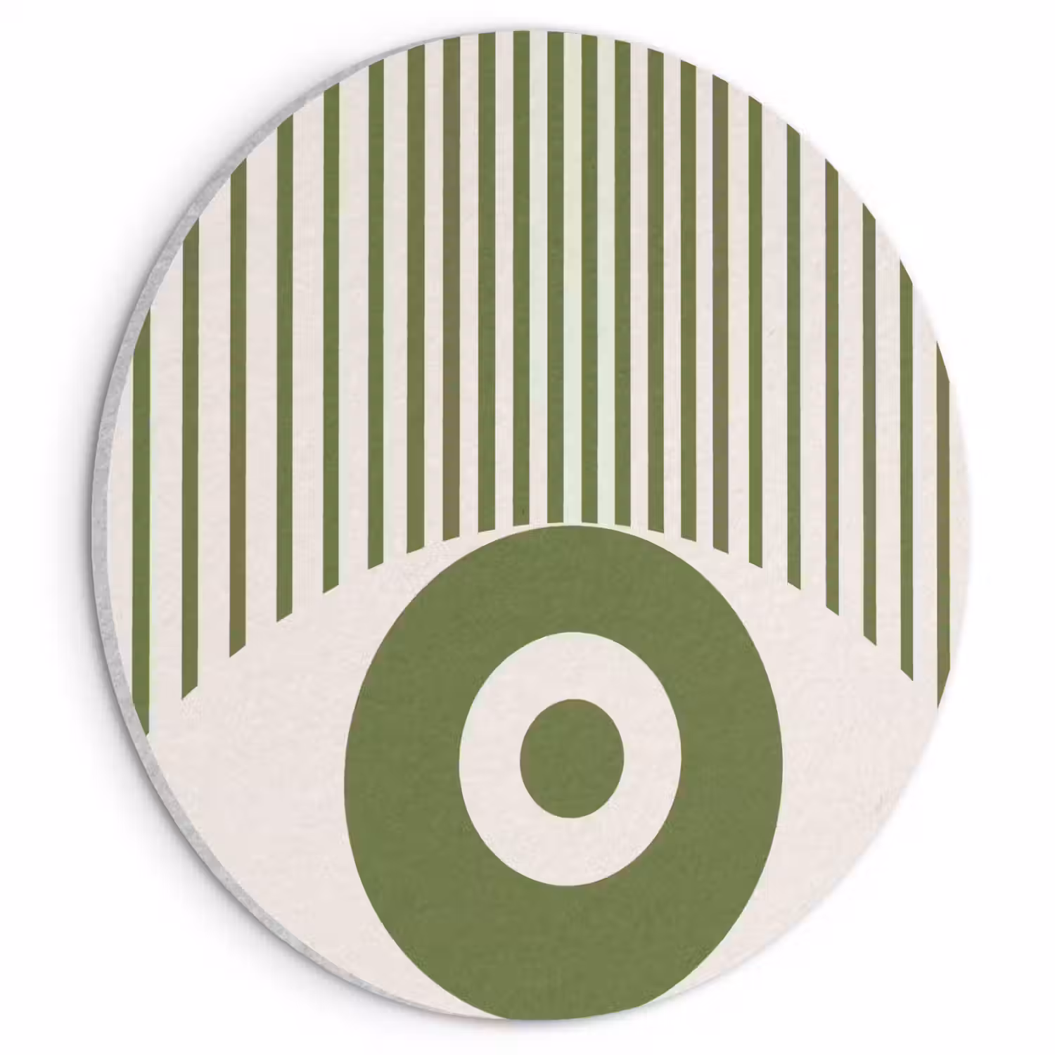 Abstract - Oog - Strepen - Modern - Groen Akoestische PET Vilt - Rond klein -3d