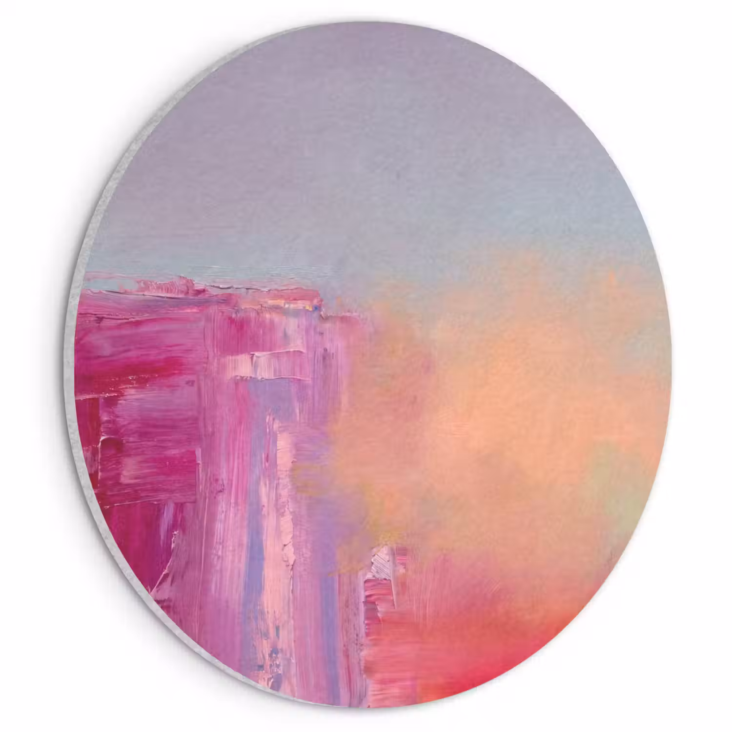 Abstract - Kleuren - Modern - Roze Akoestische PET Vilt - Rond klein -3d