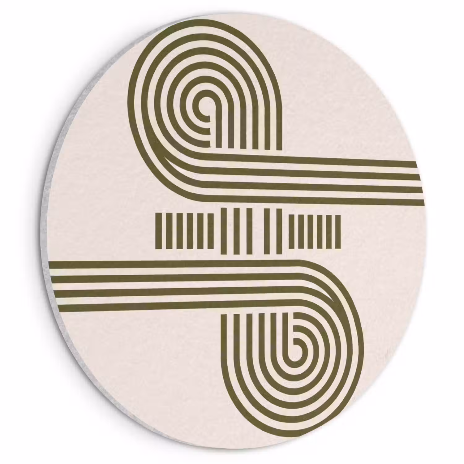 Abstract - Vormen - Modern - Groen Akoestische PET Vilt - Rond klein -3d