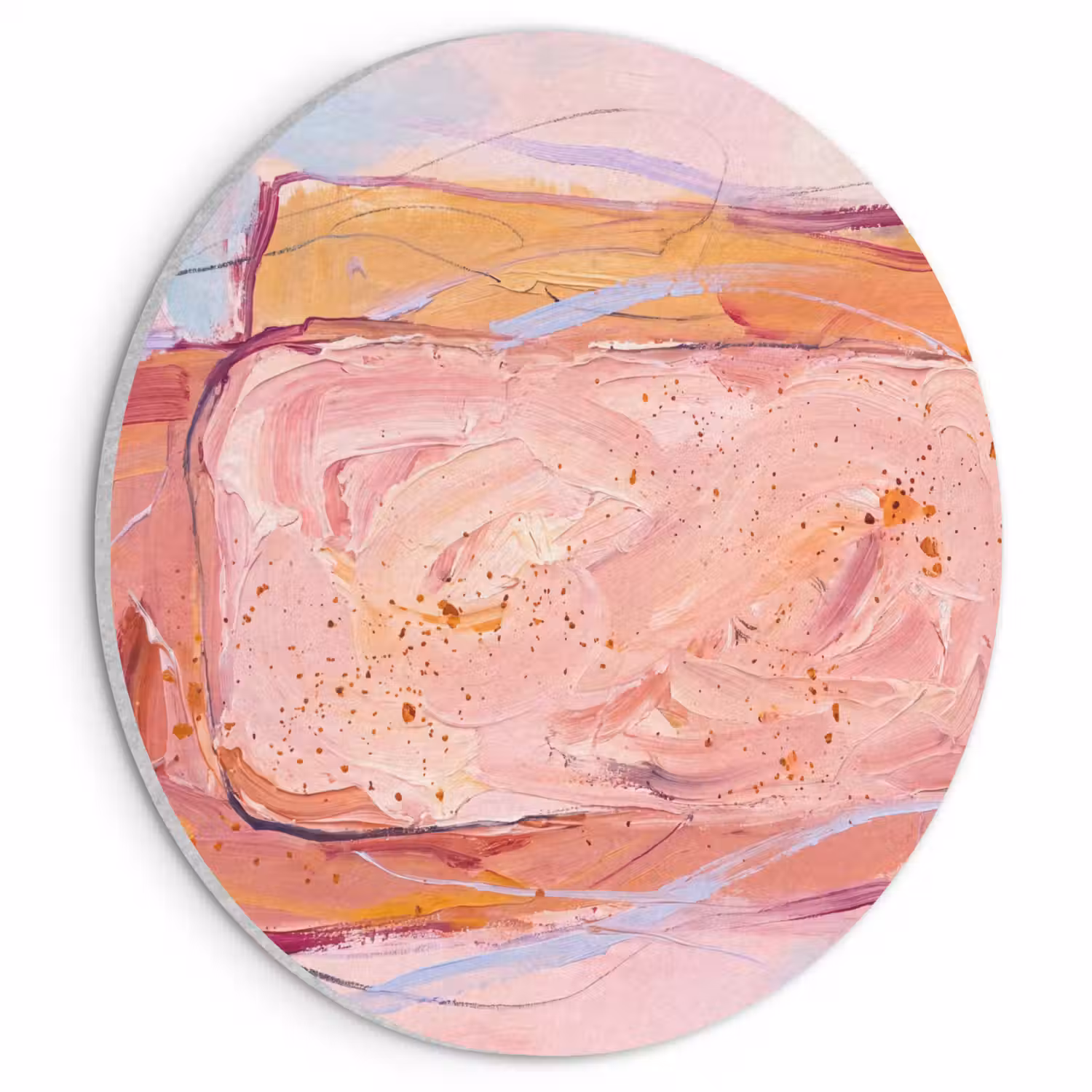 Abstract - Vormen - Modern - Roze Akoestische PET Vilt - Rond klein -3d