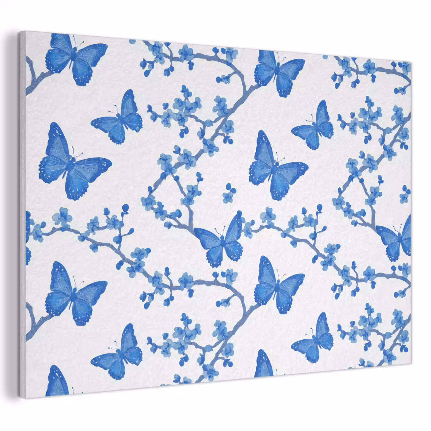 Vlinder - Bloemen - Blauw PET vilt klein 837 -3d